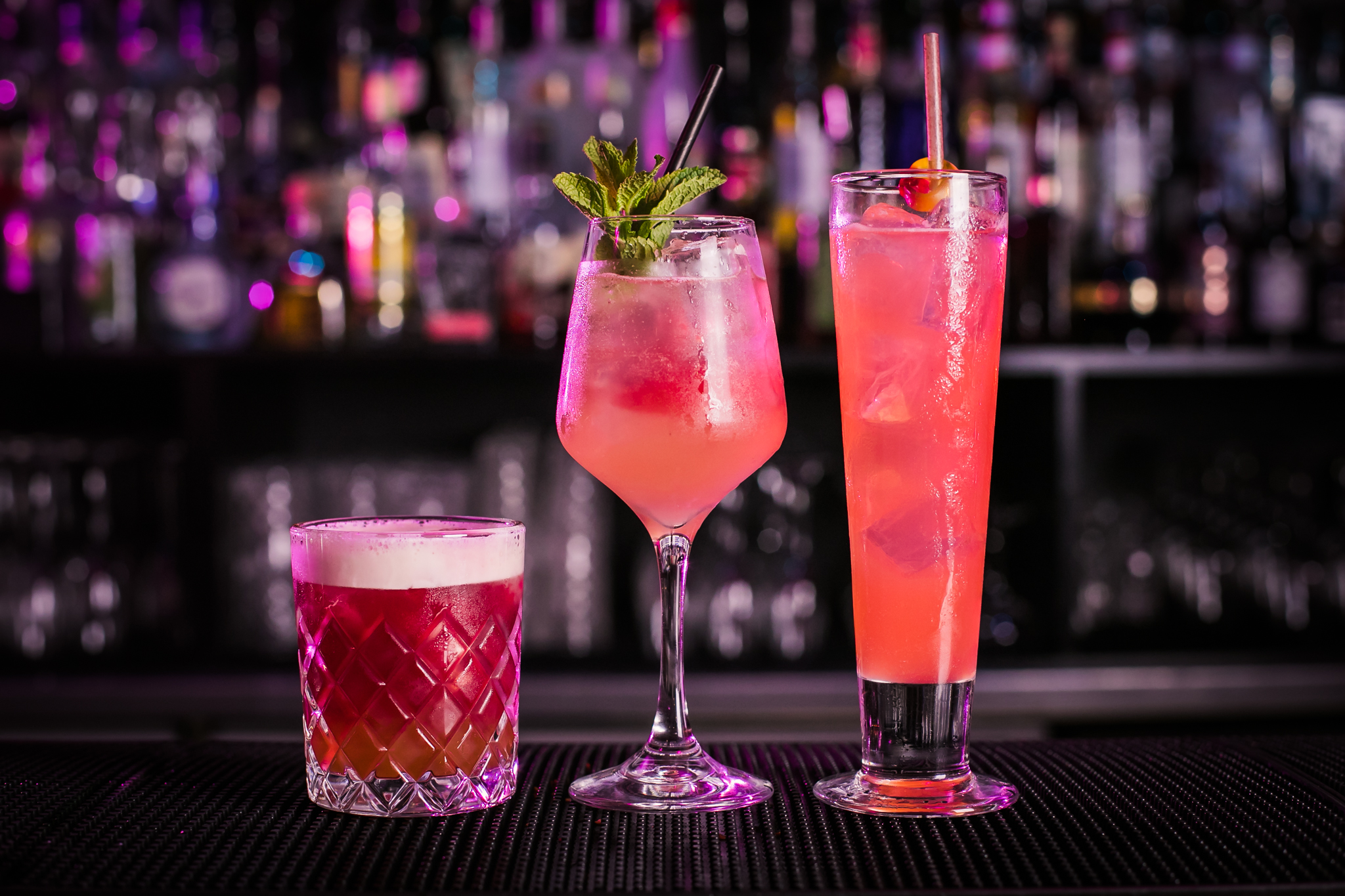 Vibrant cocktails at Lucky Voice Soho, perfect for networking and celebrations.