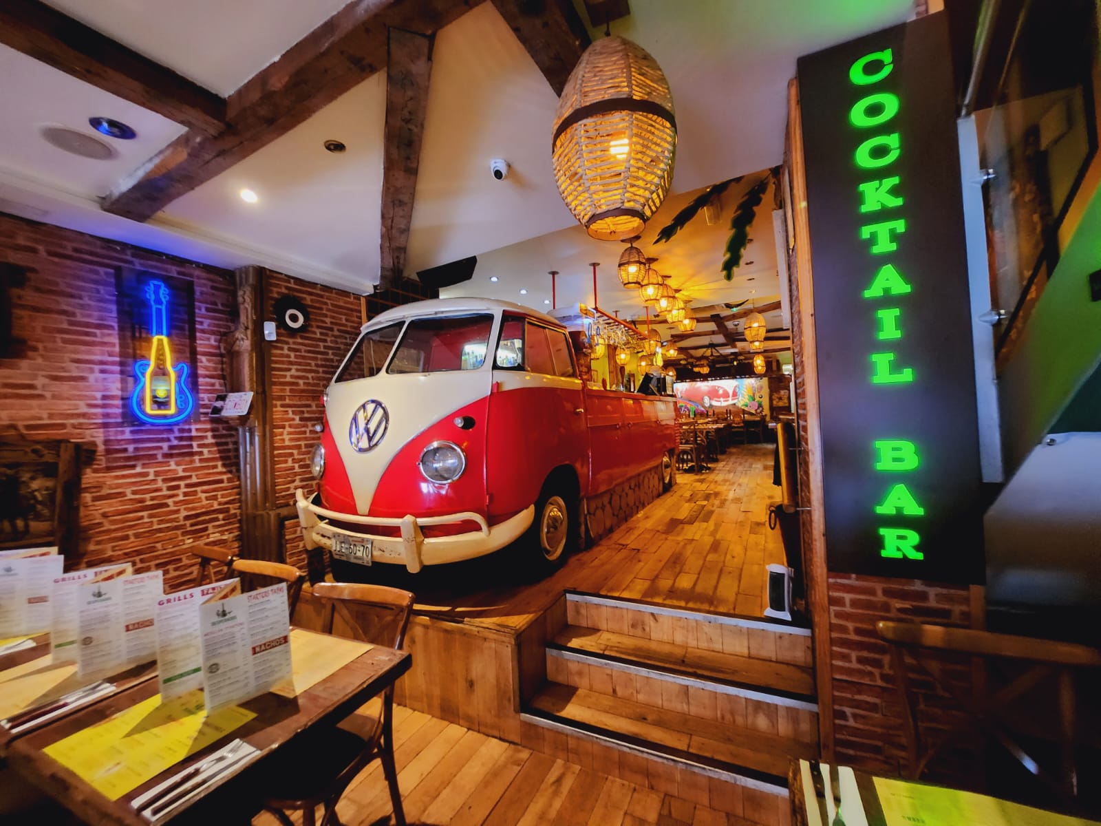 VW Bus bar area in Desperados, perfect for themed parties and casual gatherings.