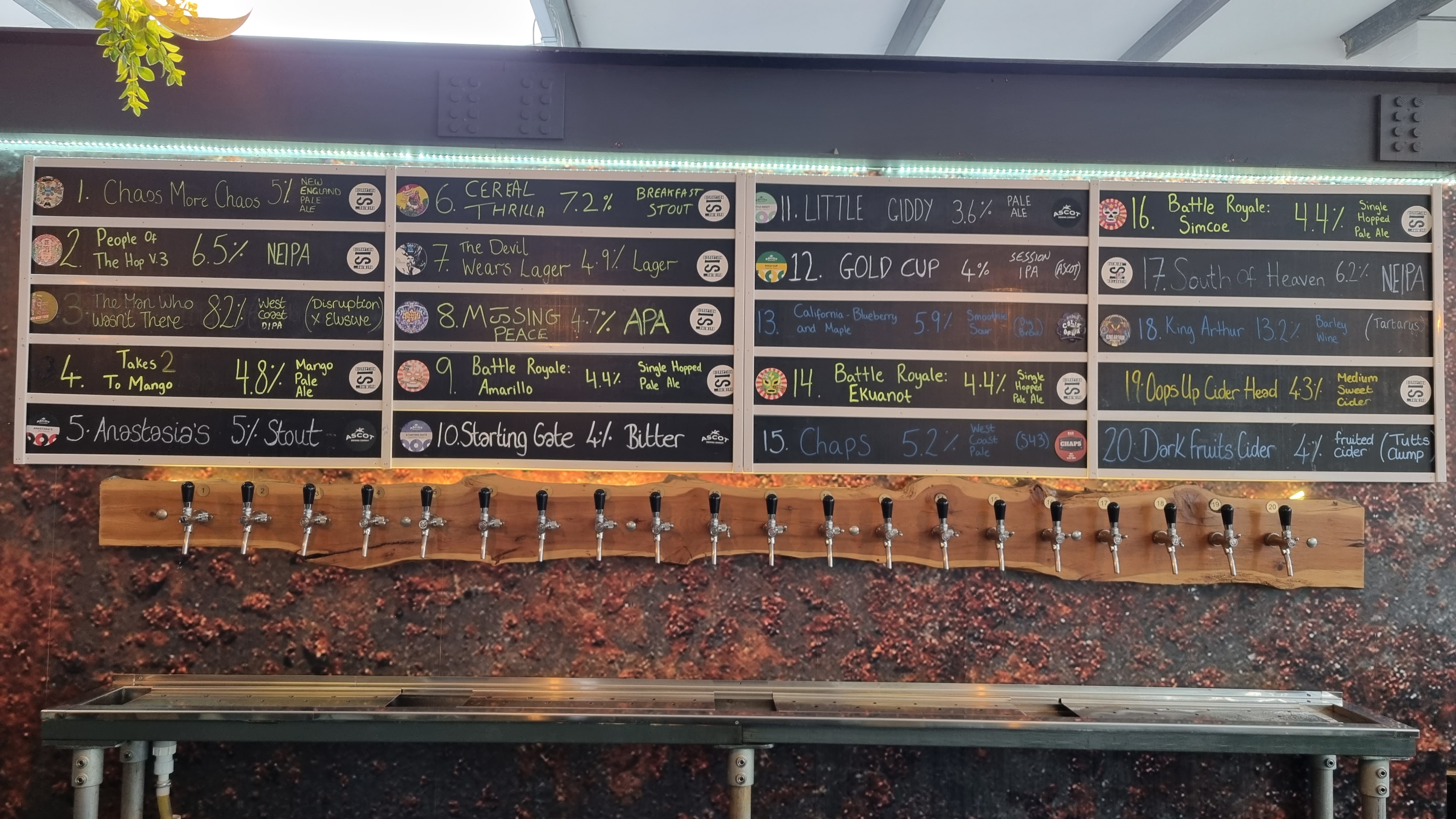 Vibrant tap wall at The Mezzanine, perfect for craft beer events and networking.