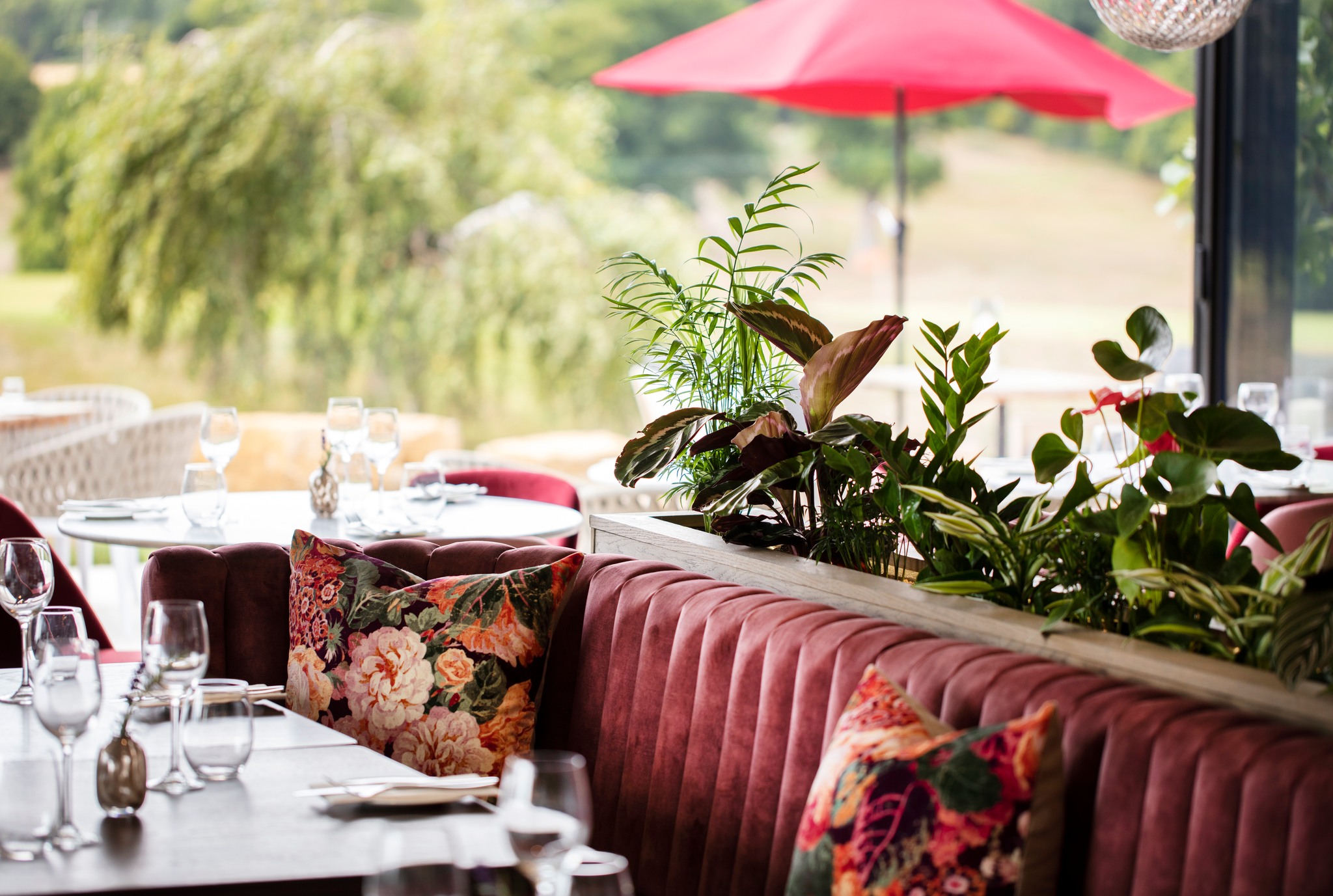 Stylish dining space at Hamptworth Golf Club for intimate meetings and events.