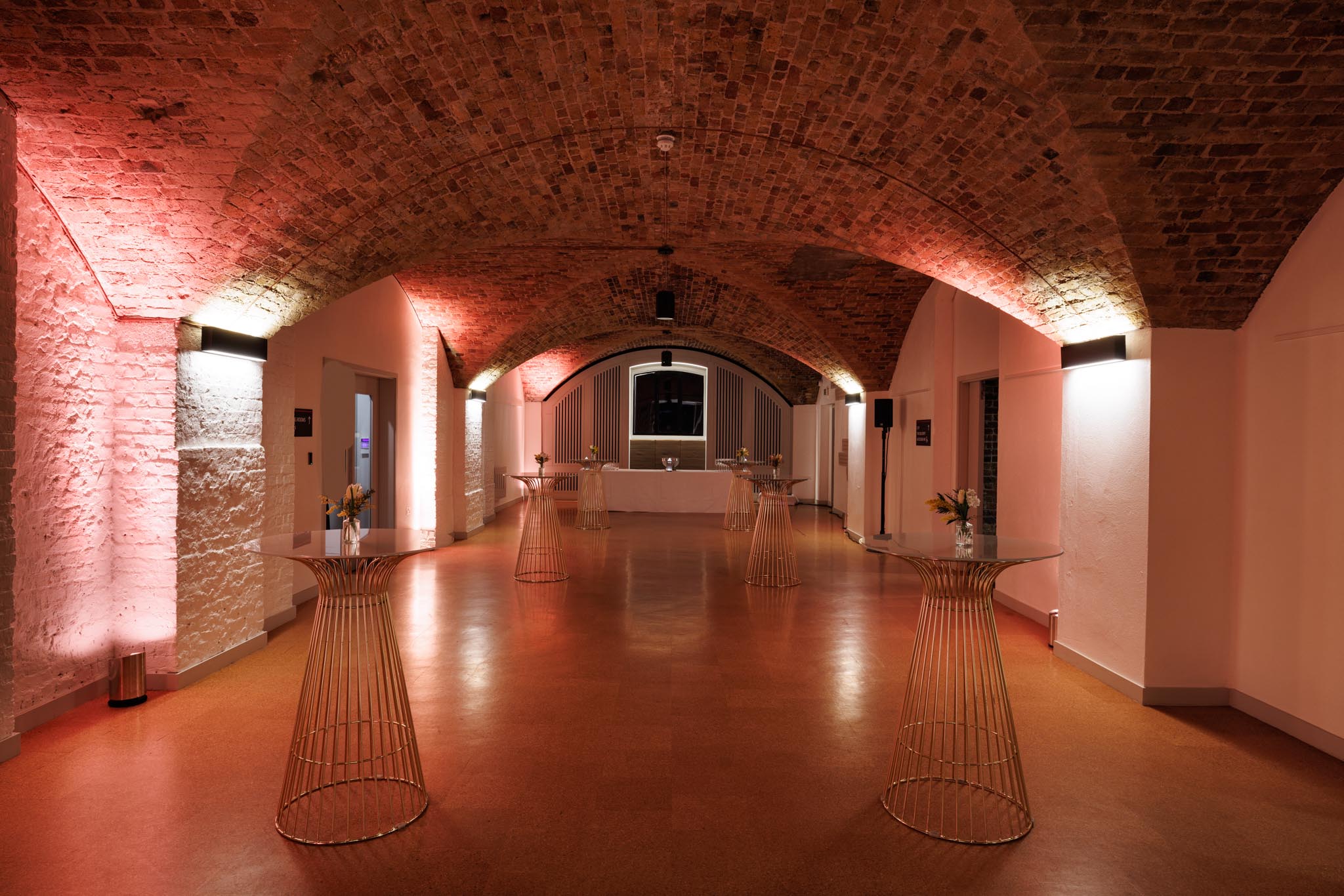 Elegant arched ceiling in The Old Crypt, perfect for corporate events and social gatherings.