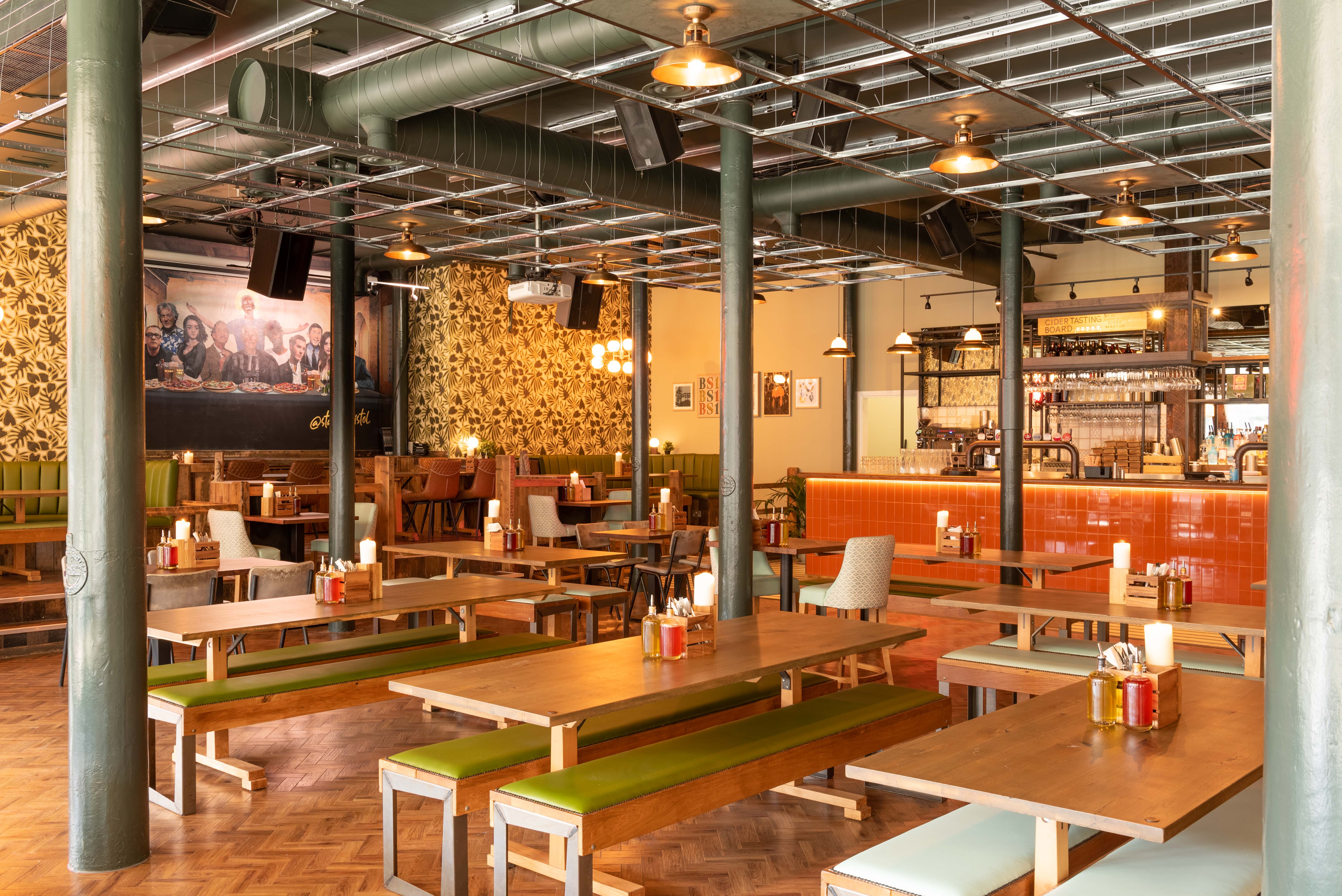 Spacious modern restaurant venue hire in Bristol for networking and casual events.