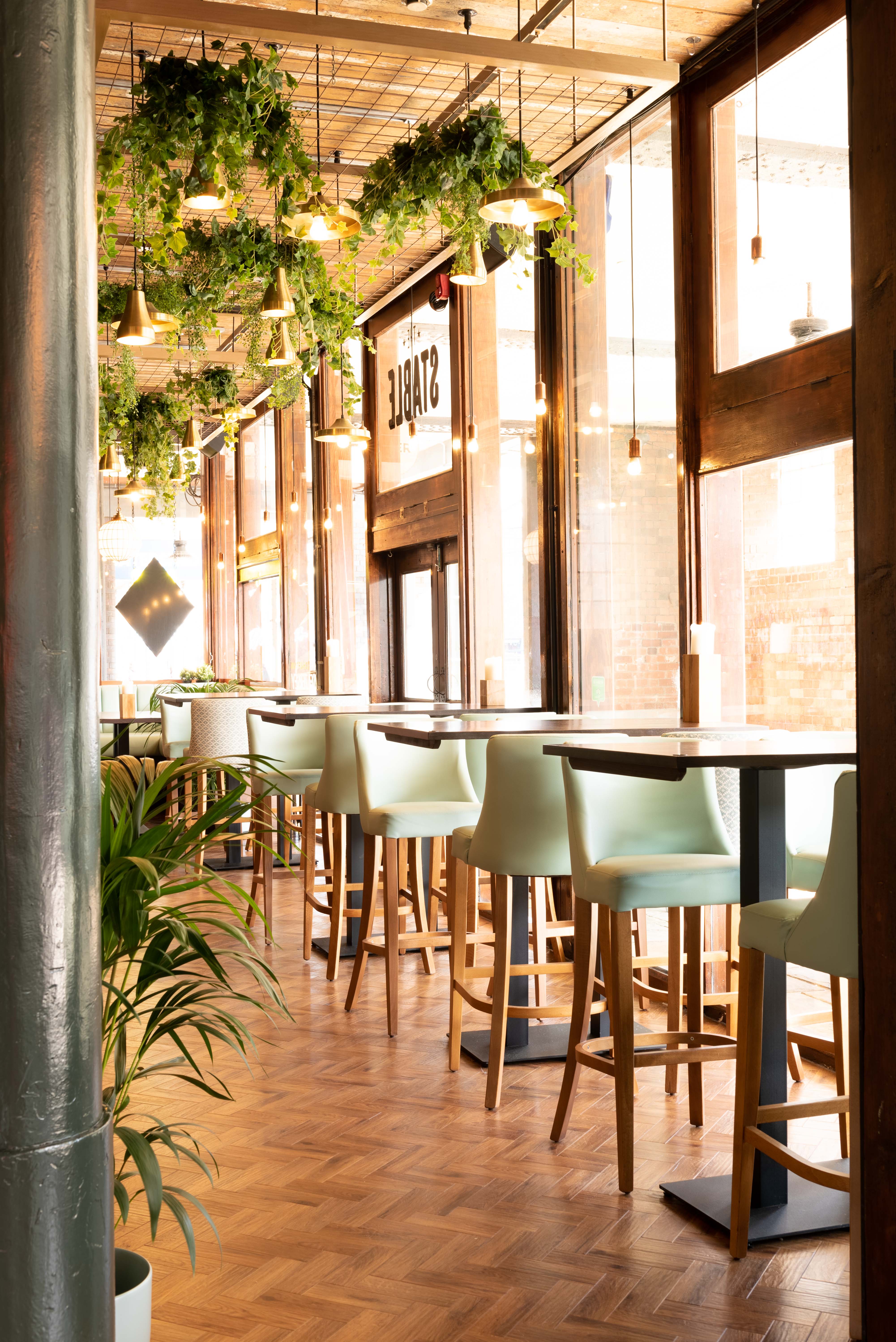 Modern venue with natural light, ideal for networking events and meetings.