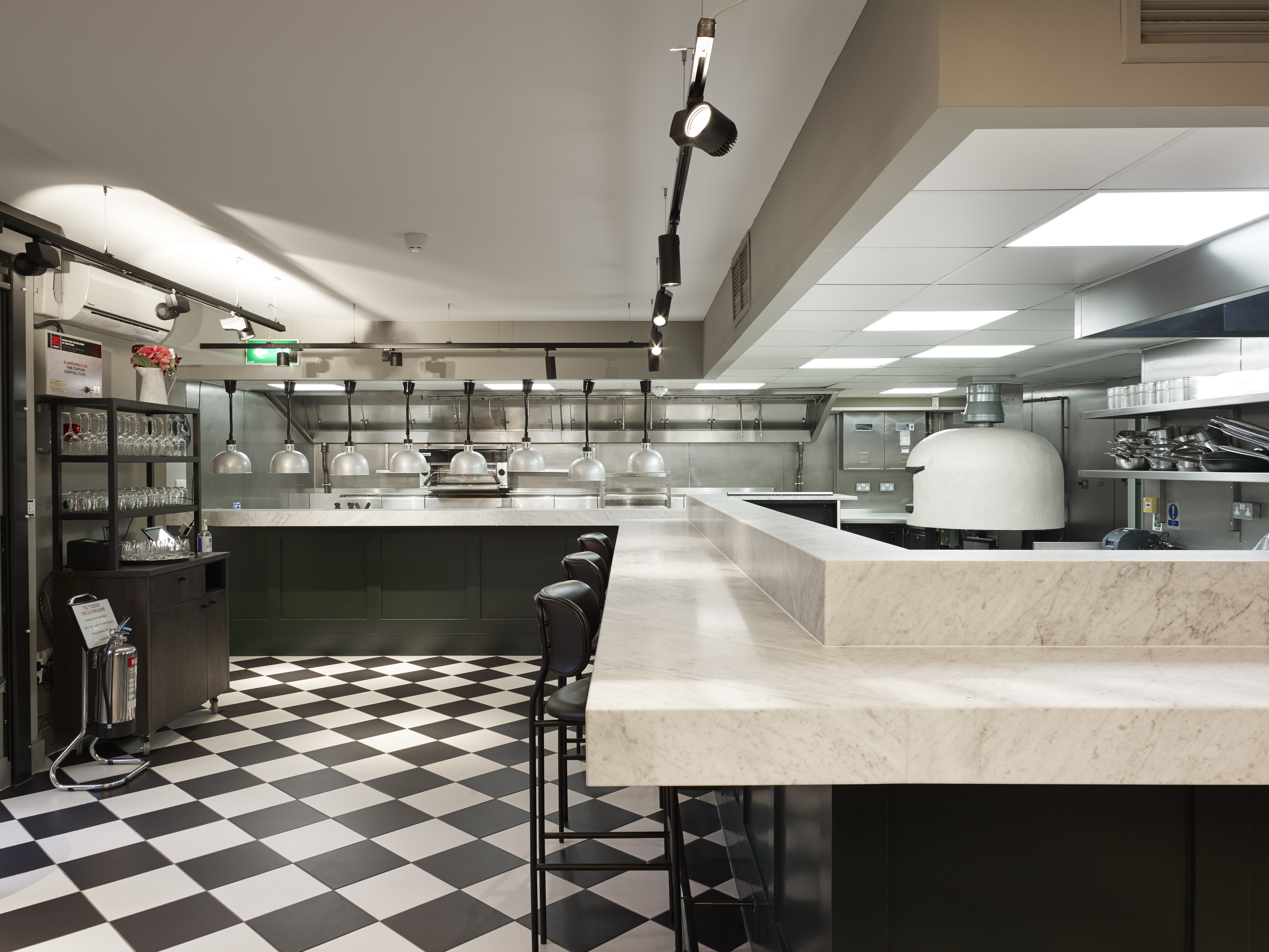 Modern kitchen in The Engine Rooms, ideal for culinary events and gatherings.