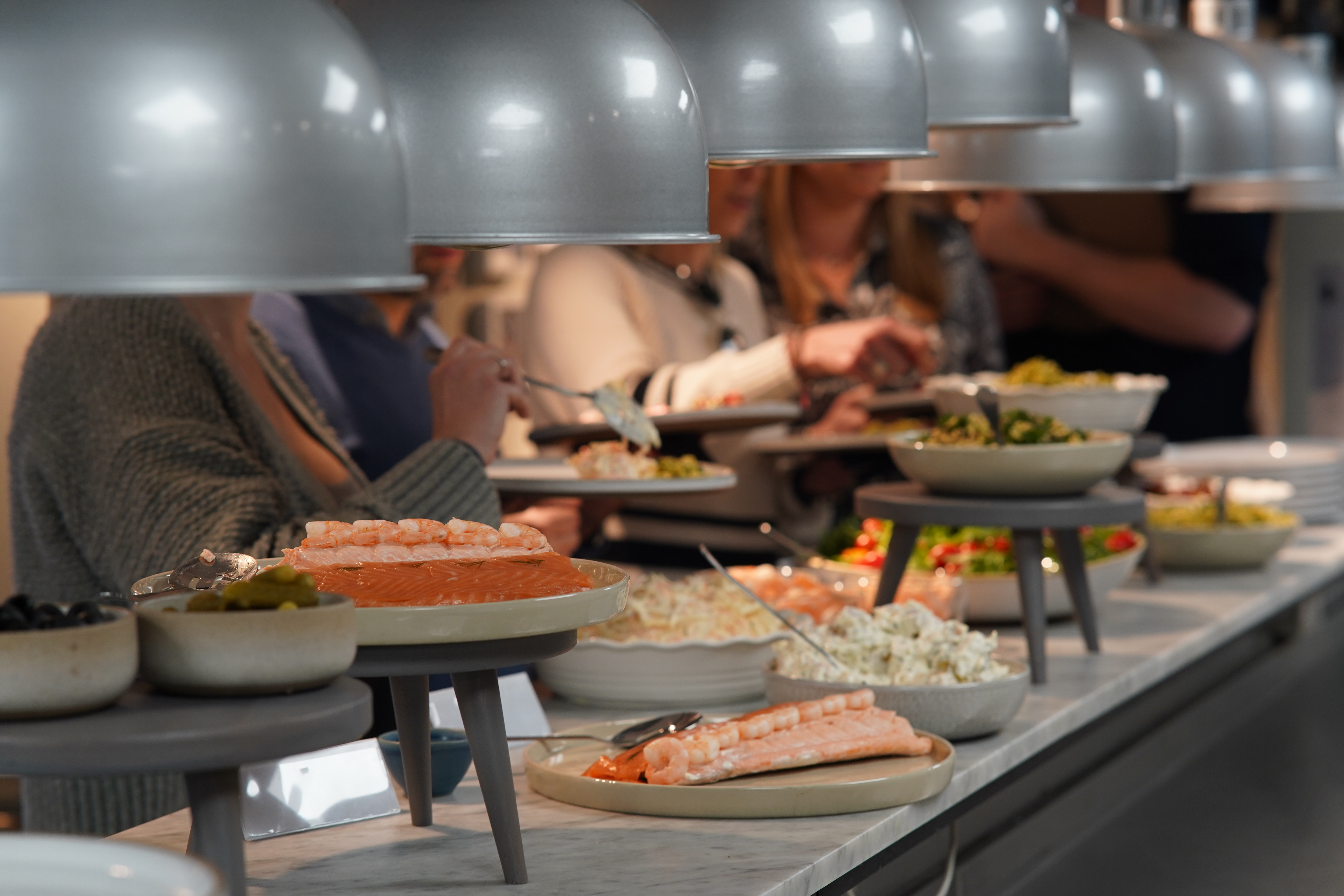 Buffet setup in The Engine Rooms' Dining Room, perfect for networking events.