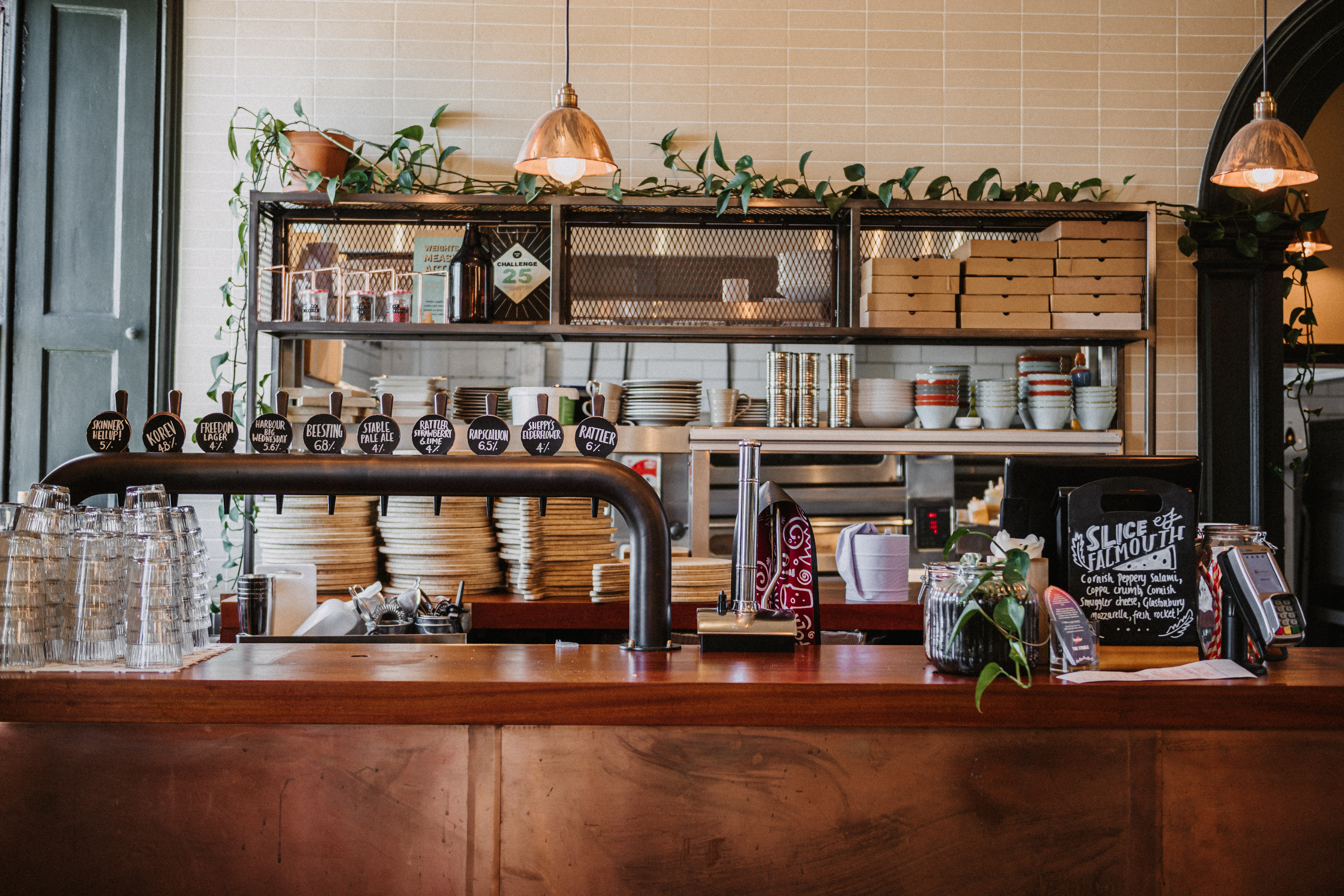 Stylish café setup for informal meetings at The Falmouth Stable venue hire.