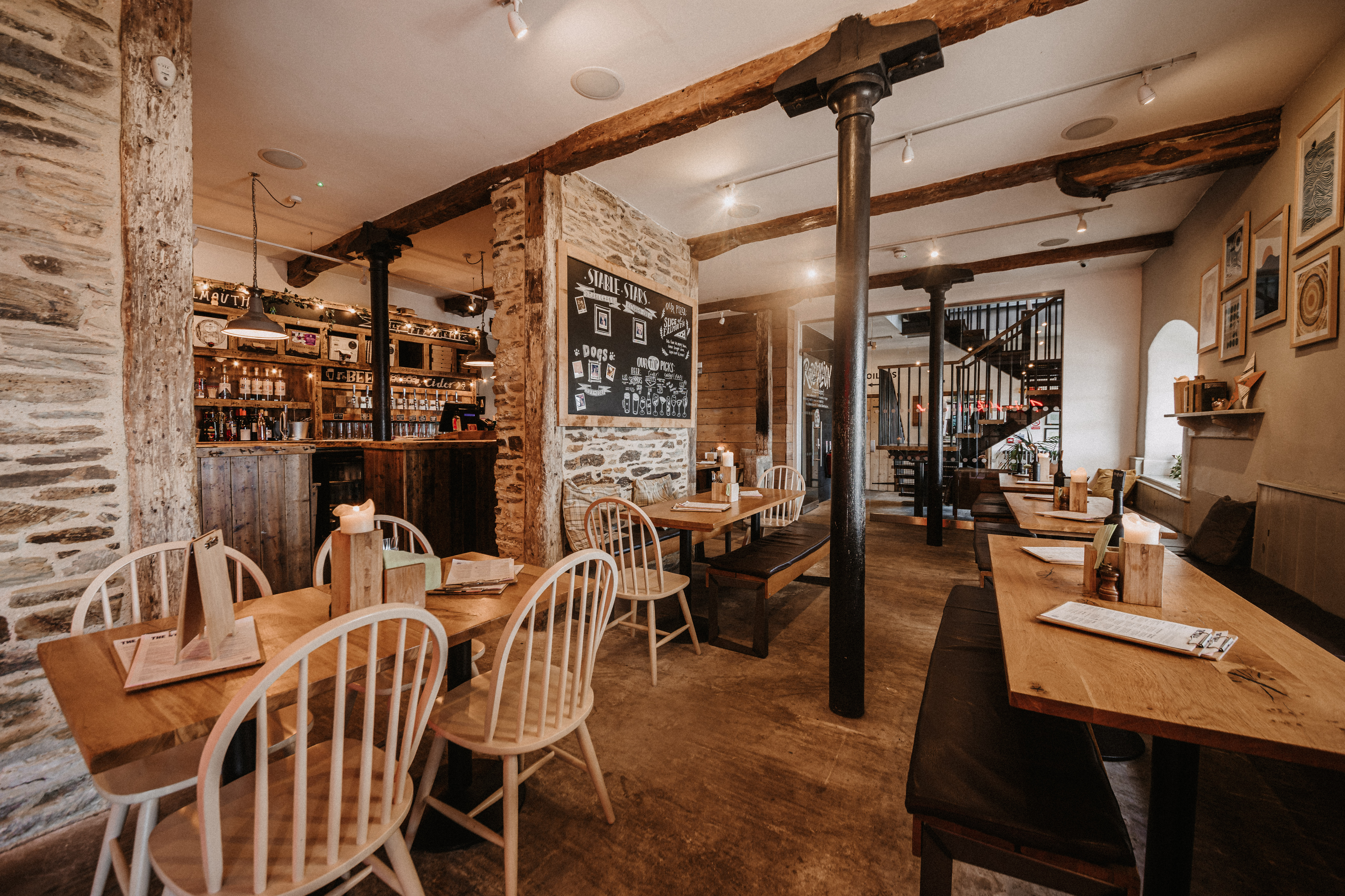 Cozy restaurant venue with rustic decor, ideal for private events and team lunches.