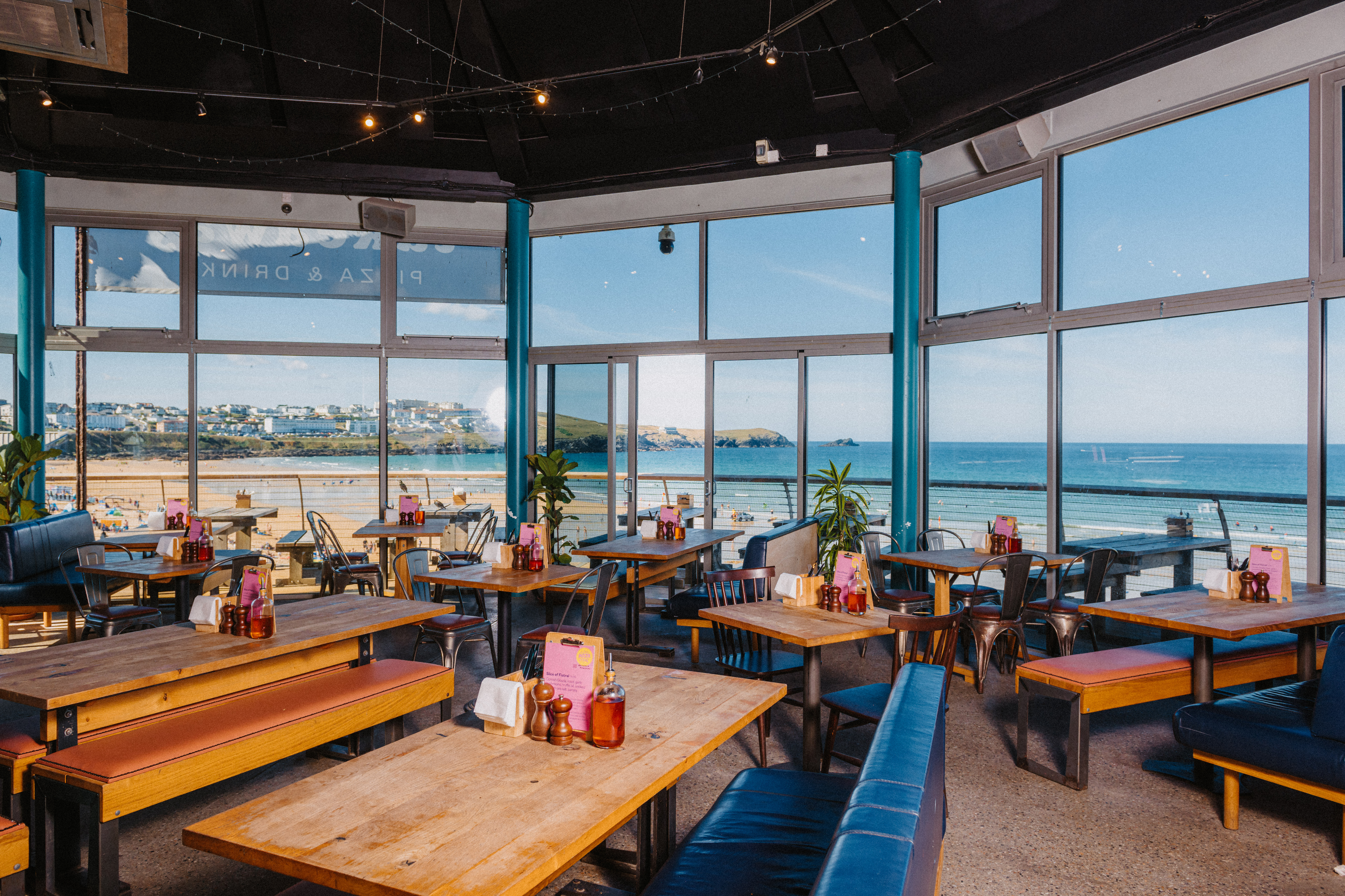 Vibrant event space with ocean views for meetings and gatherings at The Fistral Stable.