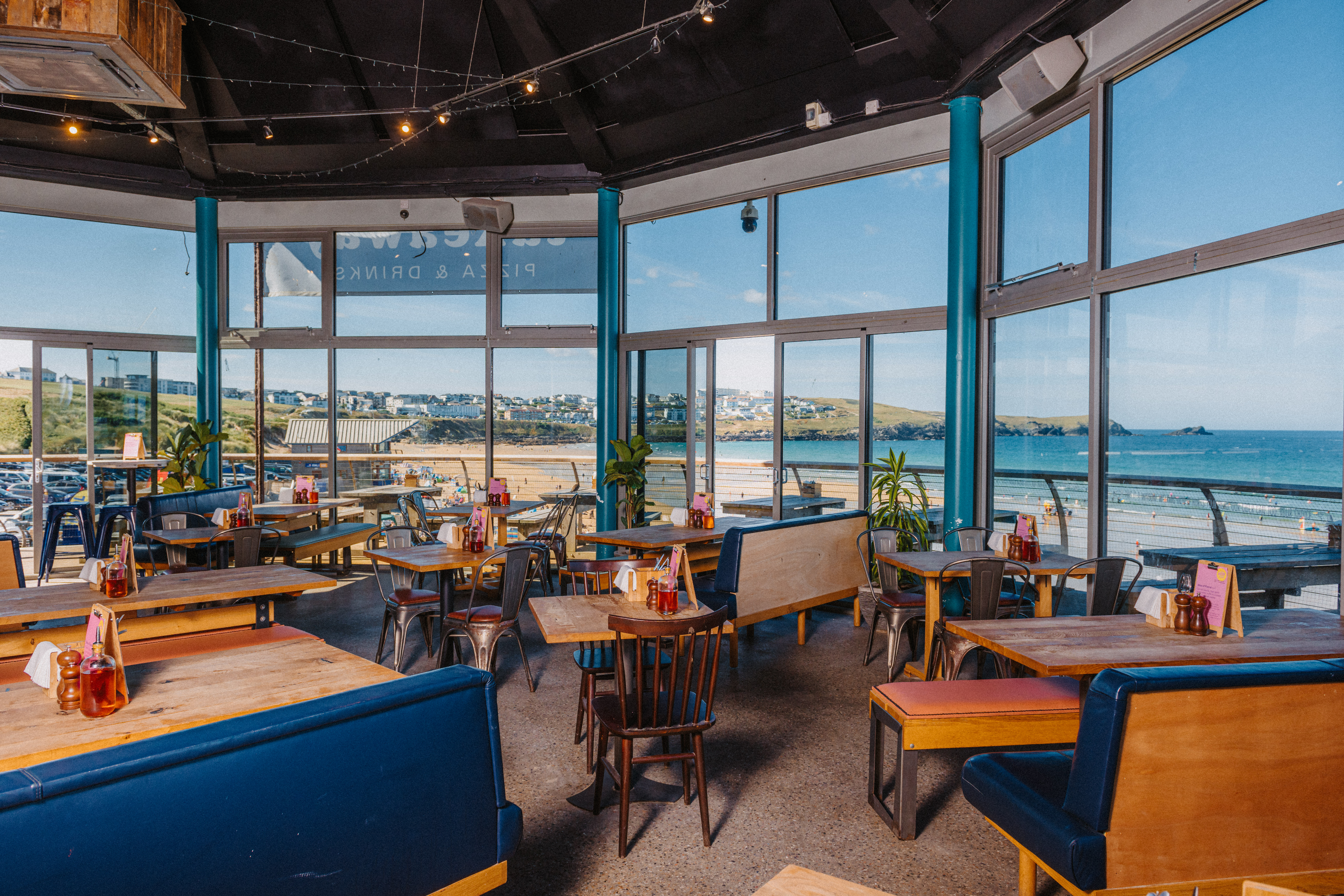 Vibrant event space with ocean views, ideal for meetings and gatherings at Fistral Stable.
