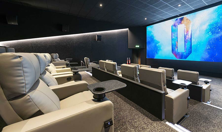 Modern cinema screen in ODEON Luxe Islington for private screenings and corporate events.