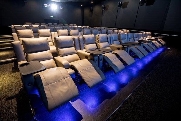 Odeon Luxe & Dine Islington reclining chairs for luxury corporate events and screenings.