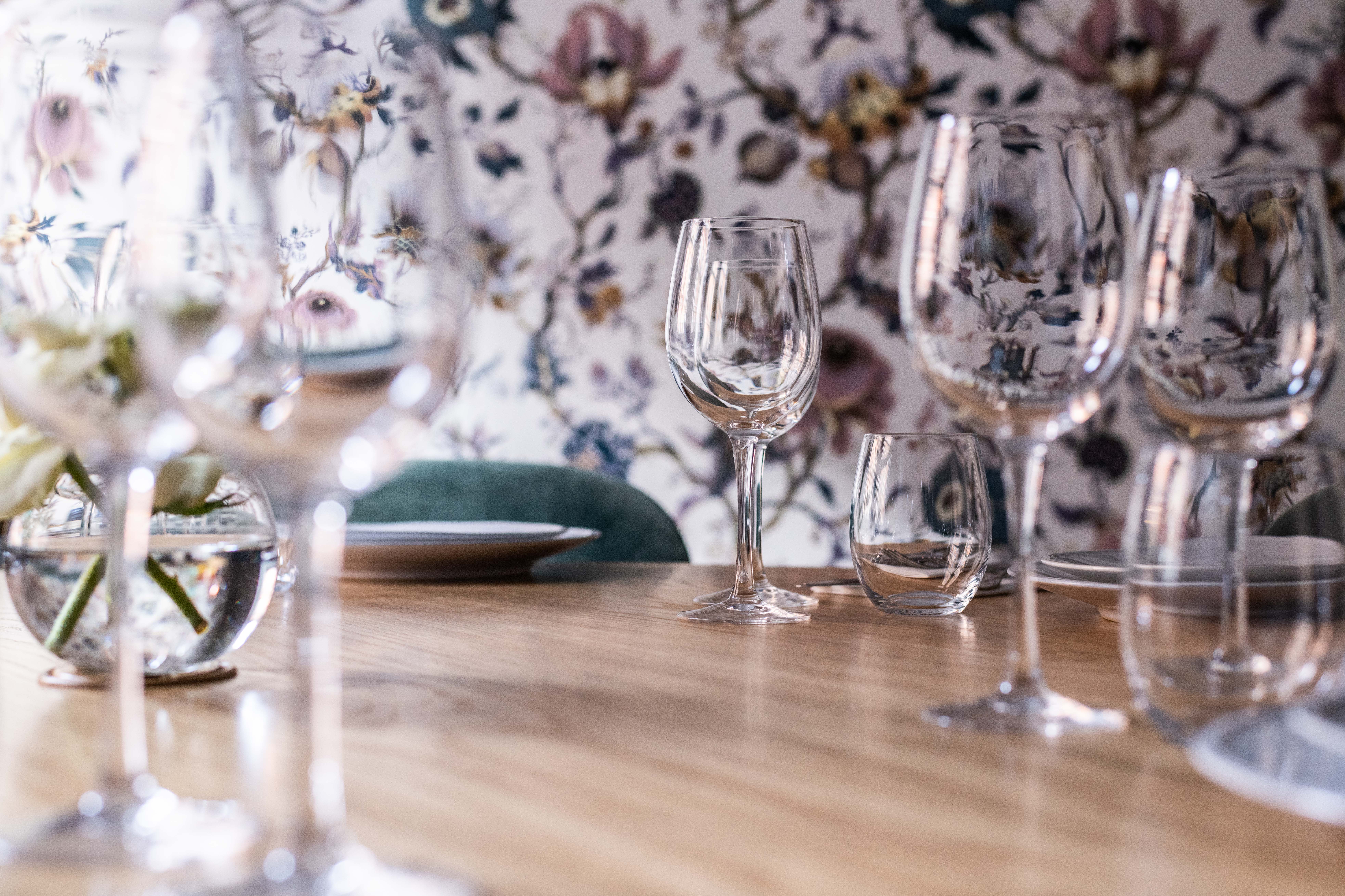 Elegant dining table setup at Smithfield, perfect for upscale dinners and gatherings.