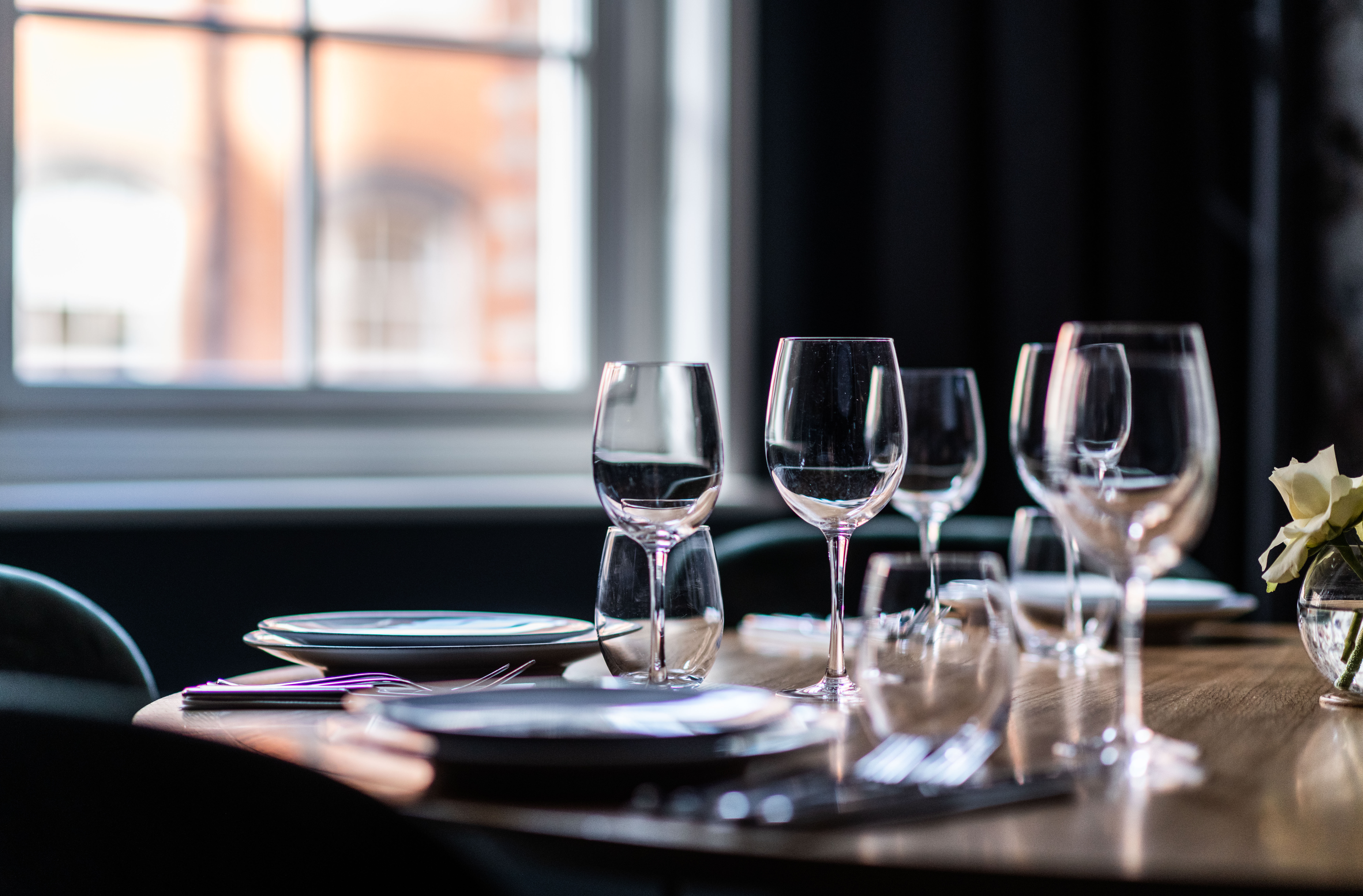Elegant dining table setup in Smithfield for corporate events and celebrations.