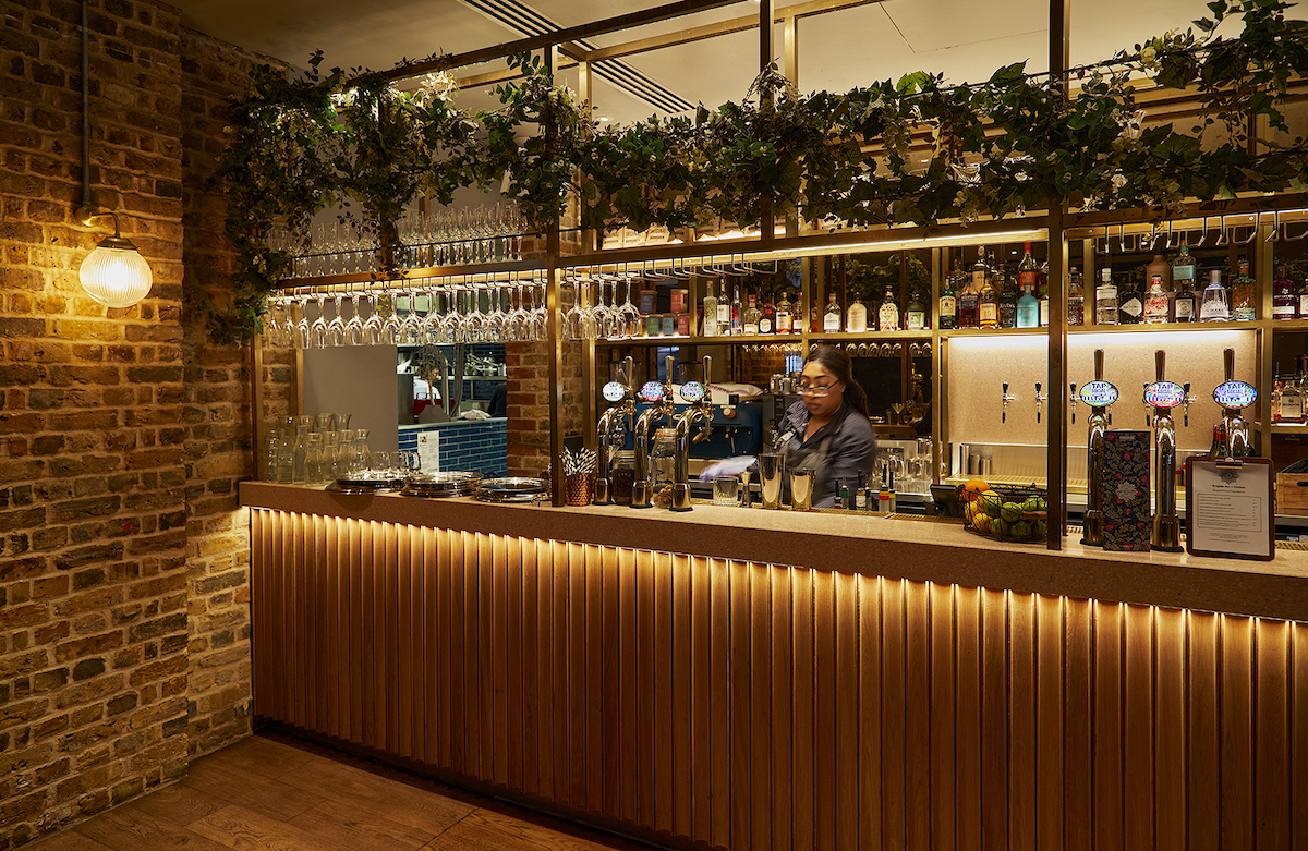 Stylish bar area in The Brigade, ideal for networking events and cocktail receptions.