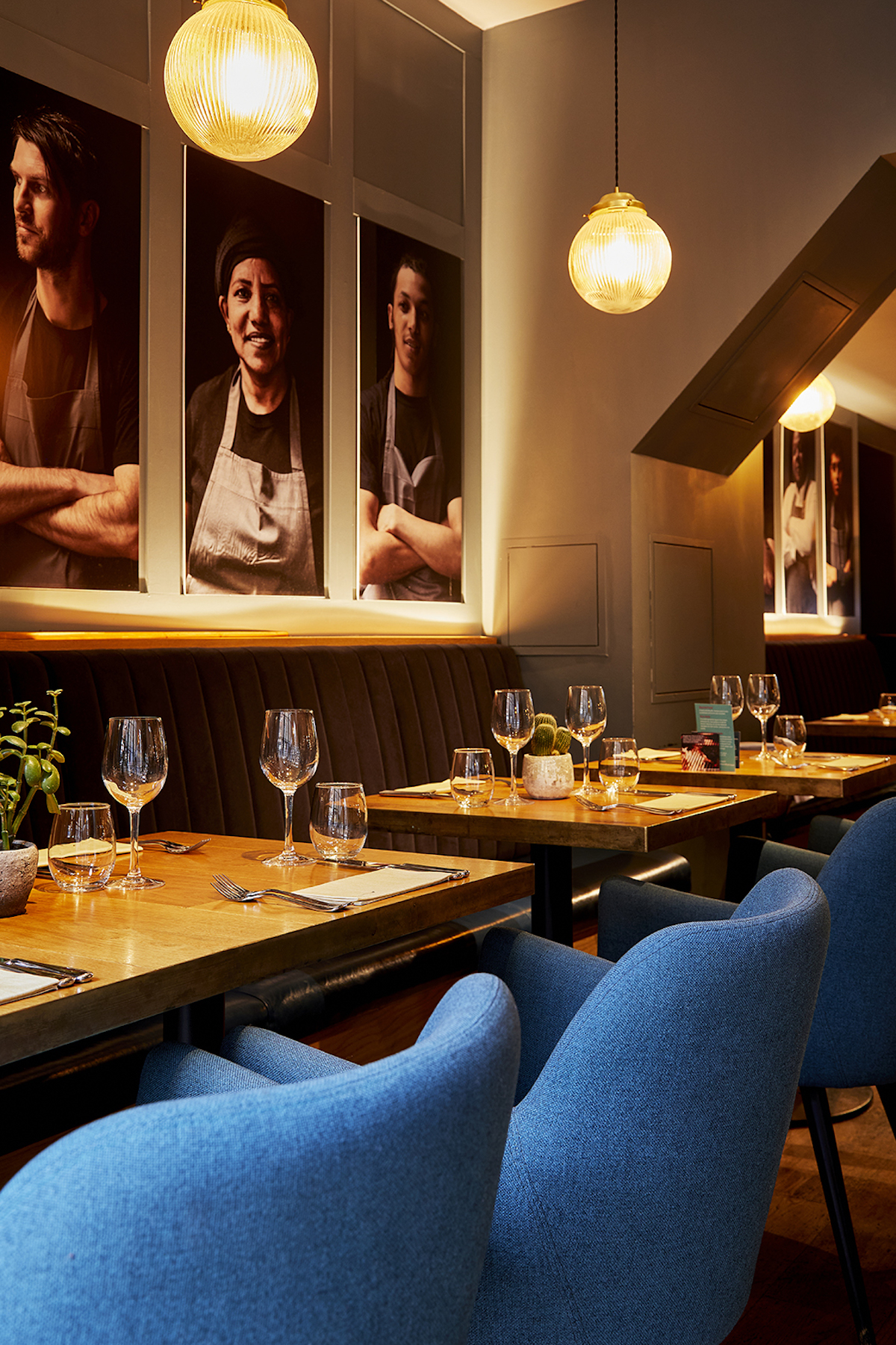 Stylish restaurant venue with warm lighting, perfect for intimate gatherings and upscale events.