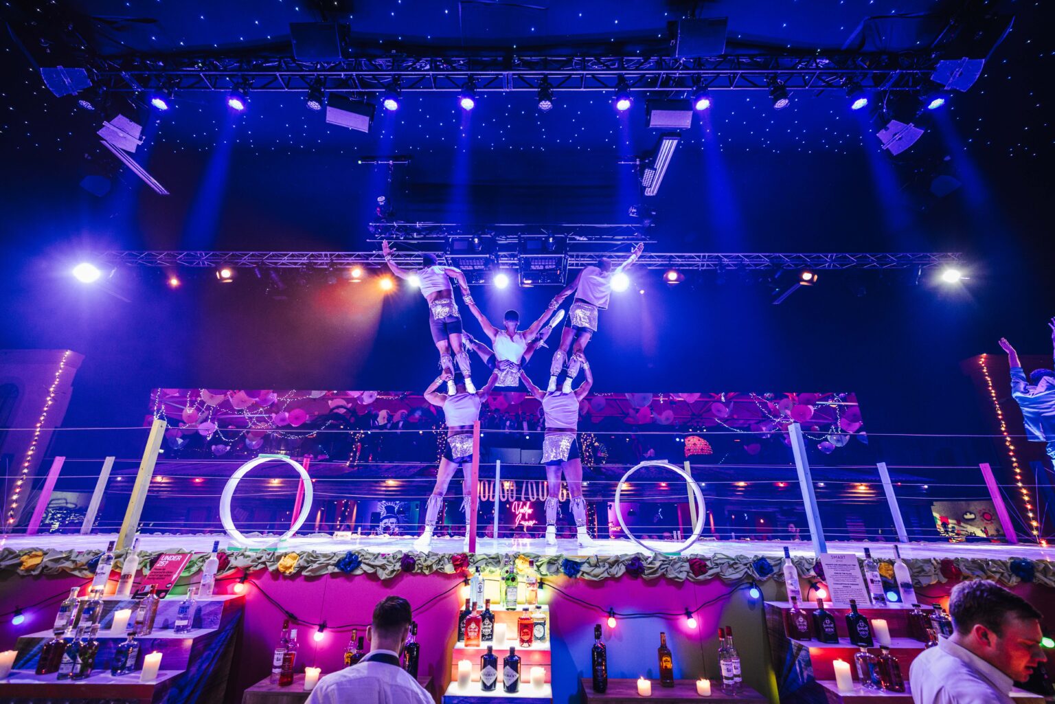 Christmas party aerialists London gala event