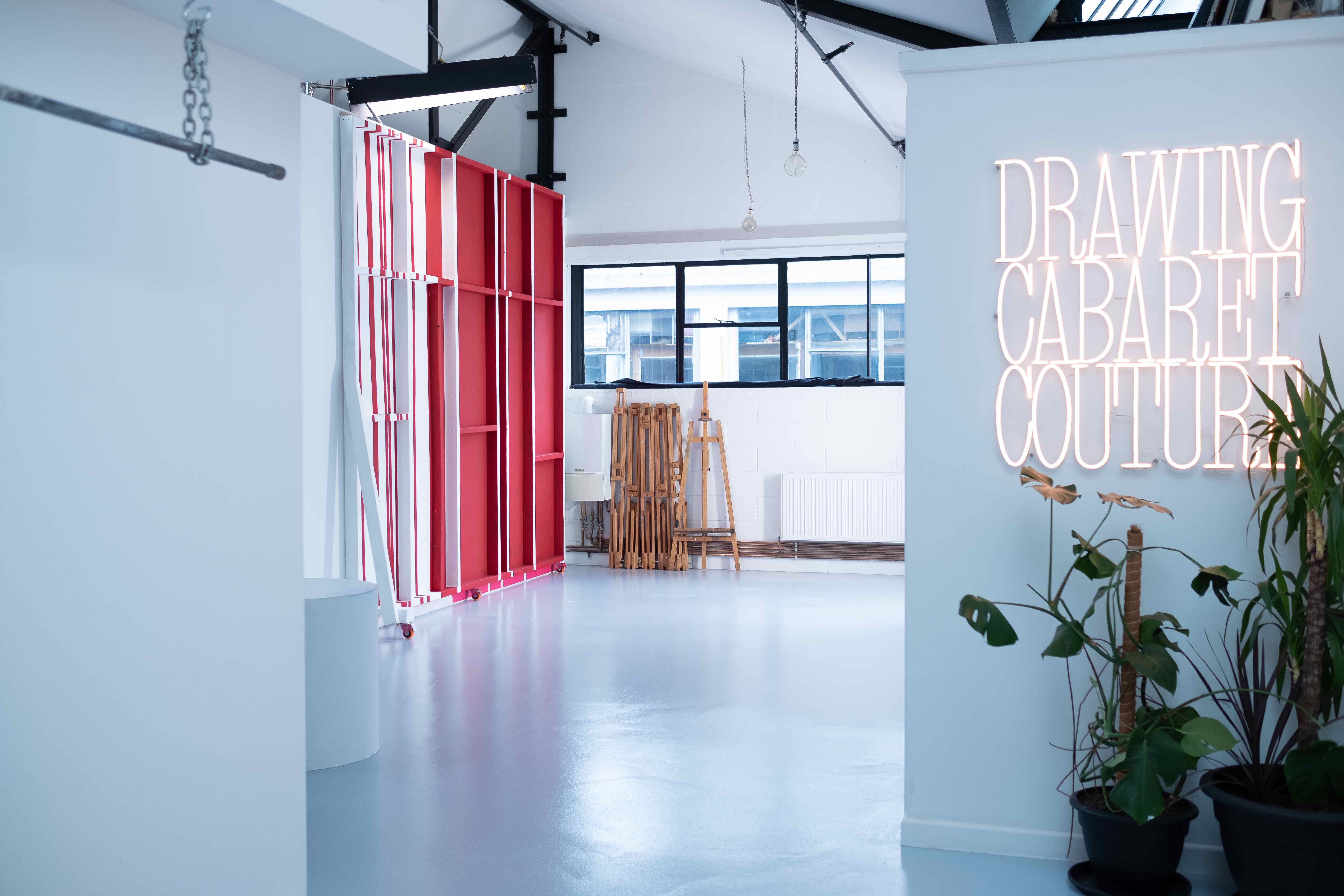 Modern event space in DCC Studio Hackney Wick, ideal for workshops and gatherings.