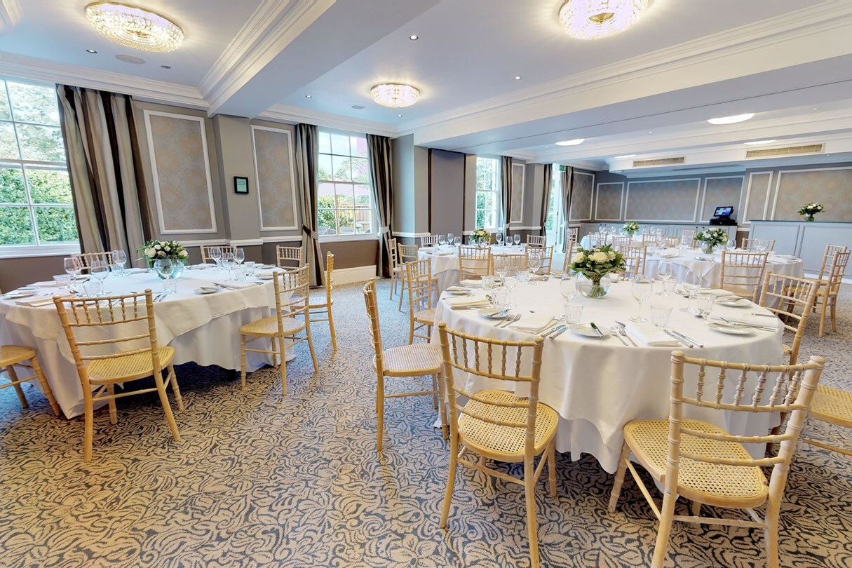 Elegant dining setup in Belle Epoque, HOTEL DU VIN WIMBLEDON for corporate events.