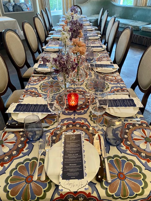 Elegant dining table setup at No. Fifty Cheyne for intimate events and dinner meetings.