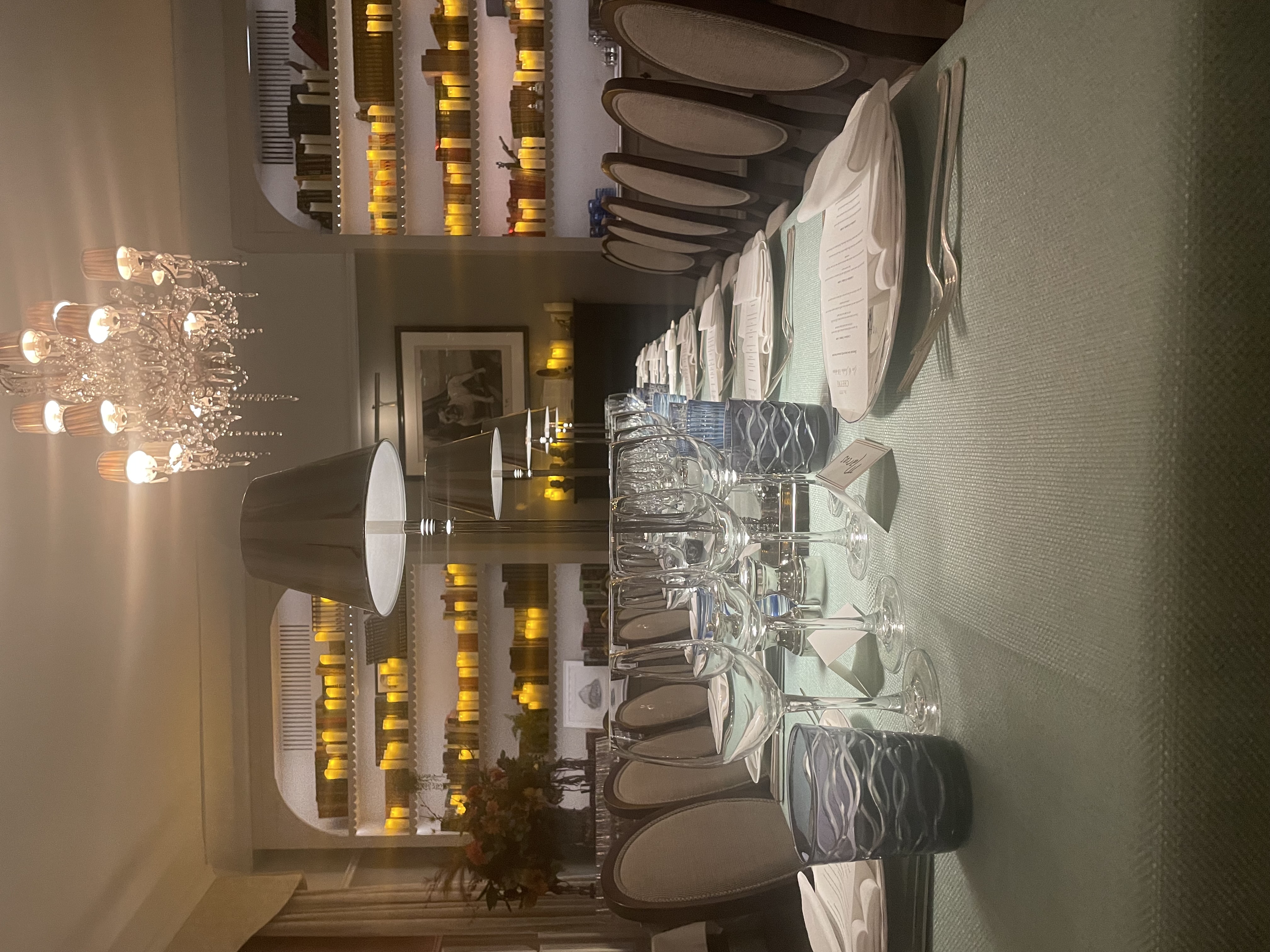 Elegant dining table setup at No. Fifty Cheyne for corporate dinners and events.