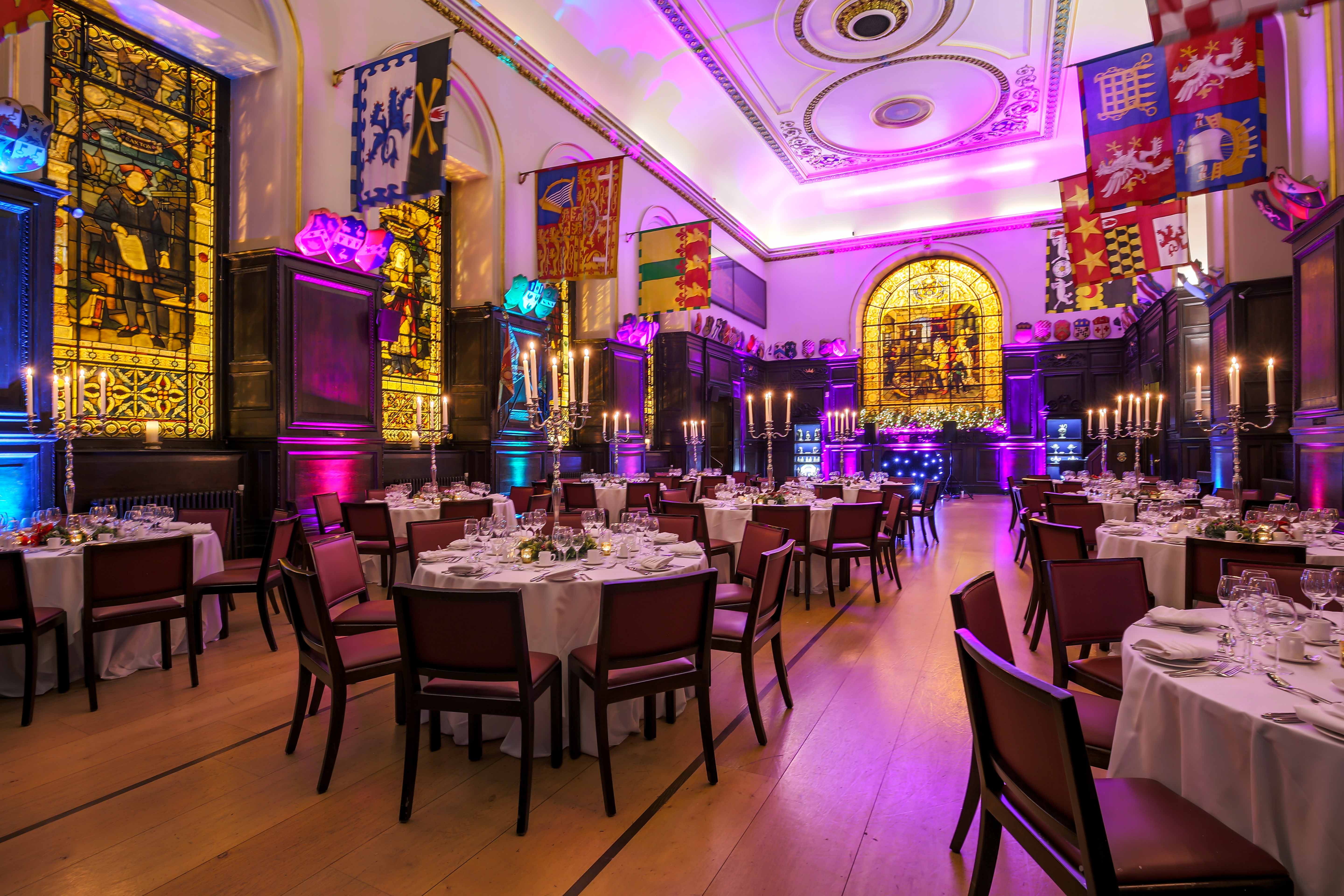 Elegant banquet hall at Stationers' Hall, perfect for Christmas weddings and corporate events.