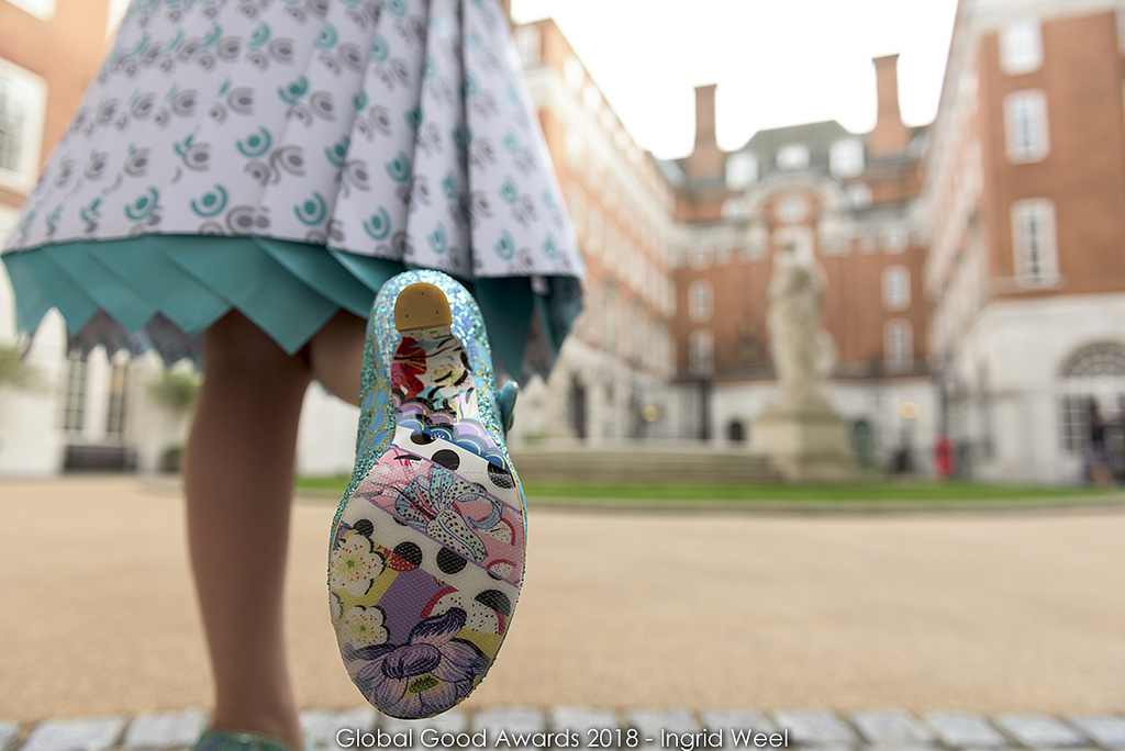 Vibrant patterned shoe at BMA House, symbolizing creativity for elegant events.