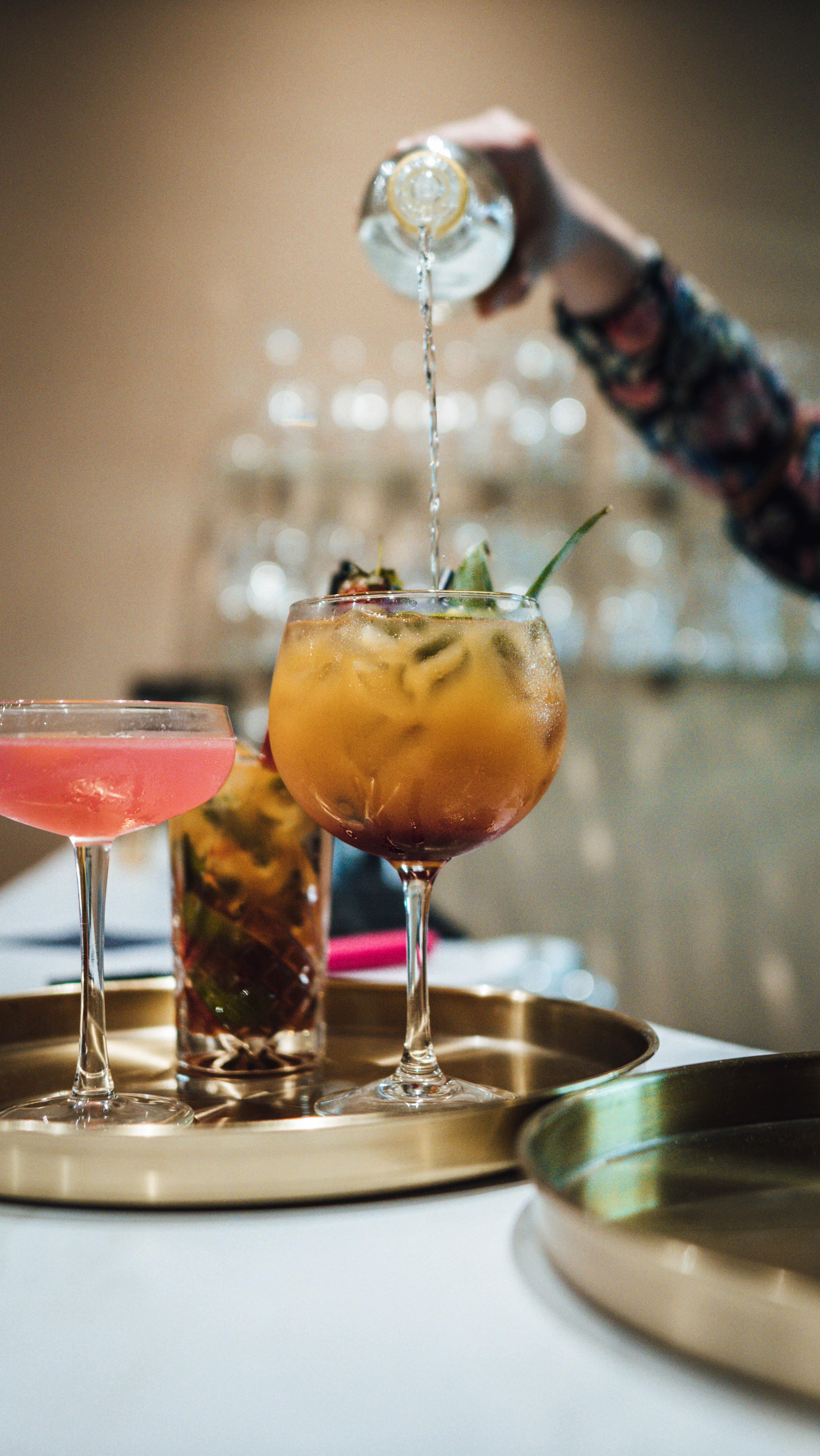 Vibrant cocktail setup in Main Lounge, perfect for networking events and celebrations.