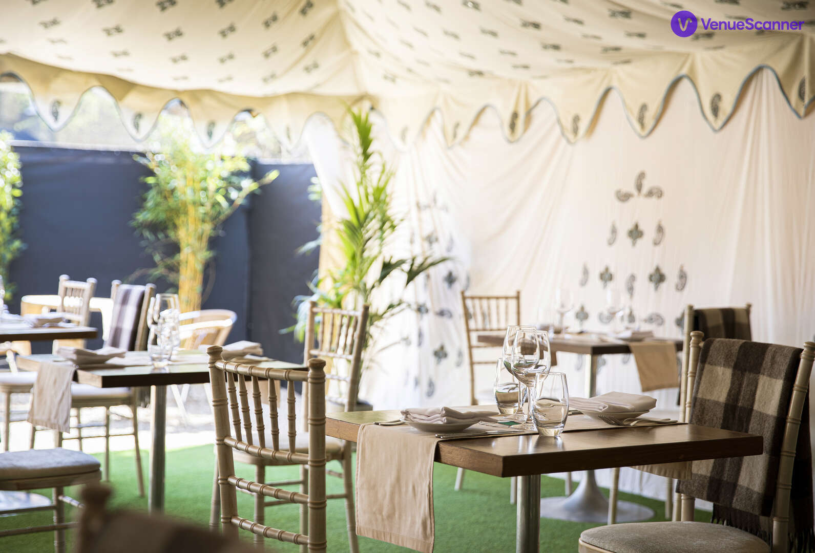 Elegant outdoor tent setup at Babur's Marquee for events and celebrations.