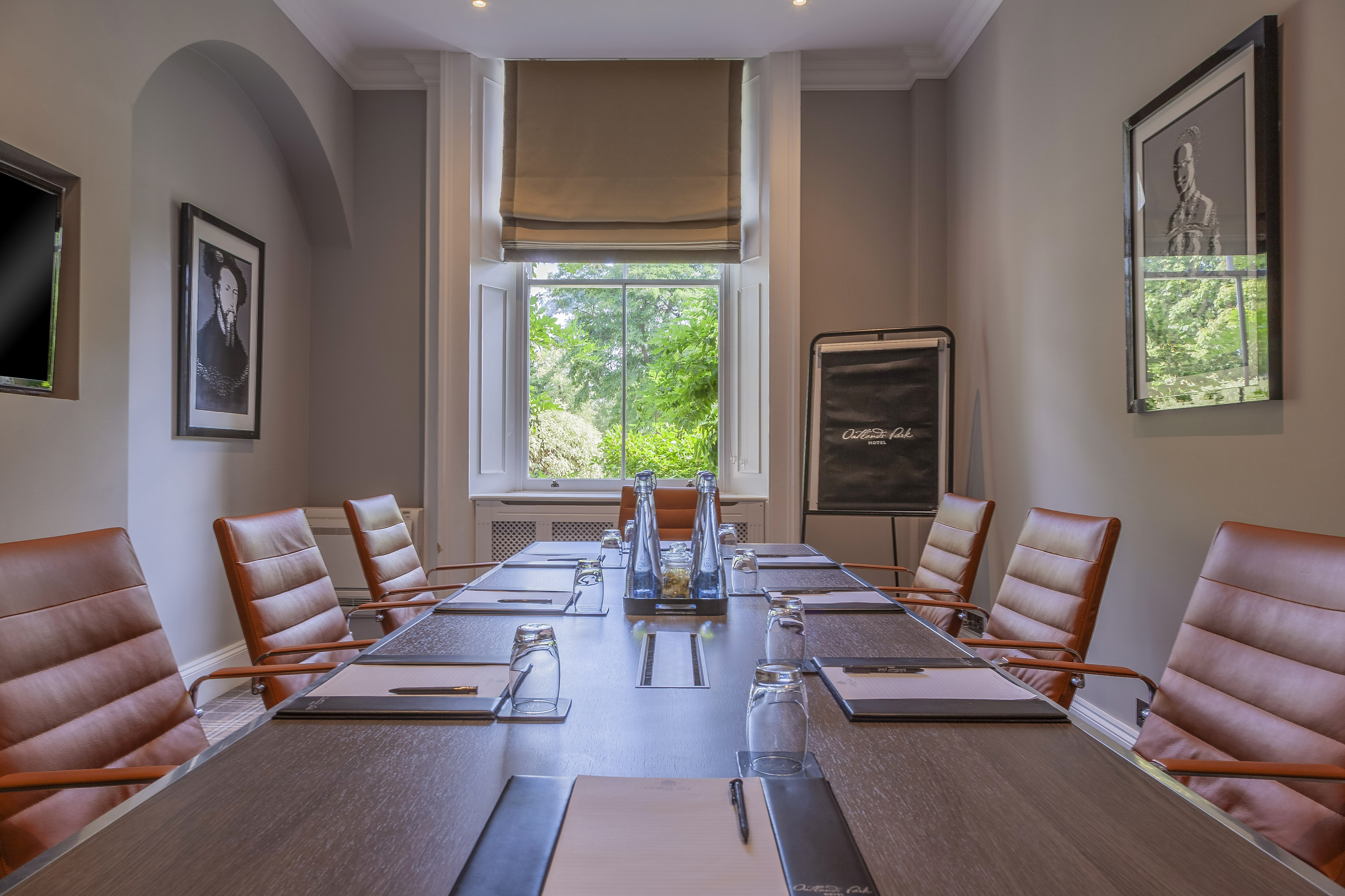 Parr Room at Oatlands Park Hotel, modern meeting space with natural light for conferences.