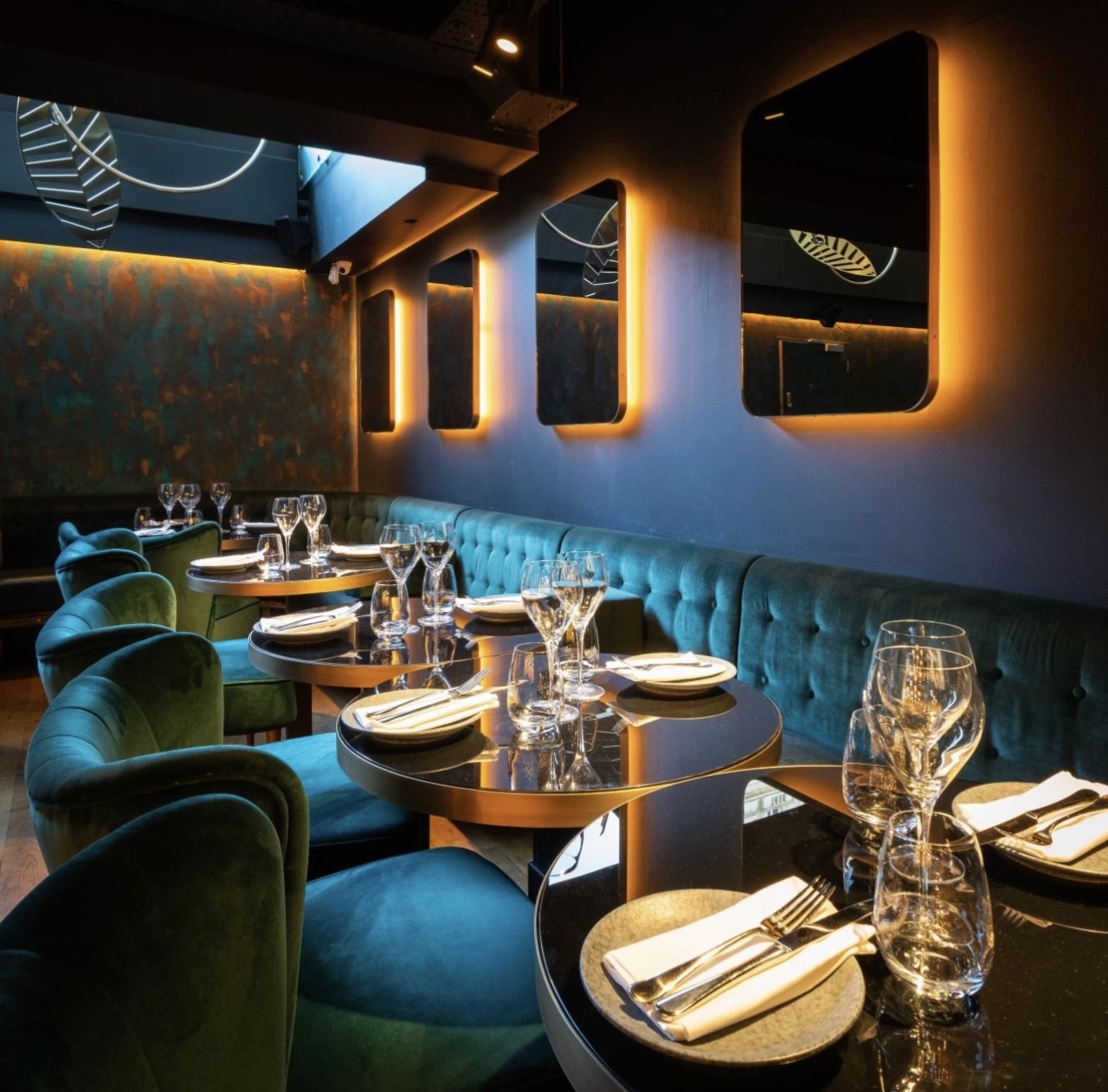 Elegant dining space in Farzi London, perfect for intimate gatherings and corporate events.