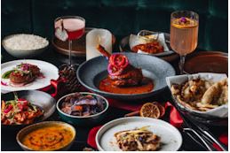 Gourmet dishes and cocktails at Farzi London for upscale events and banquets.