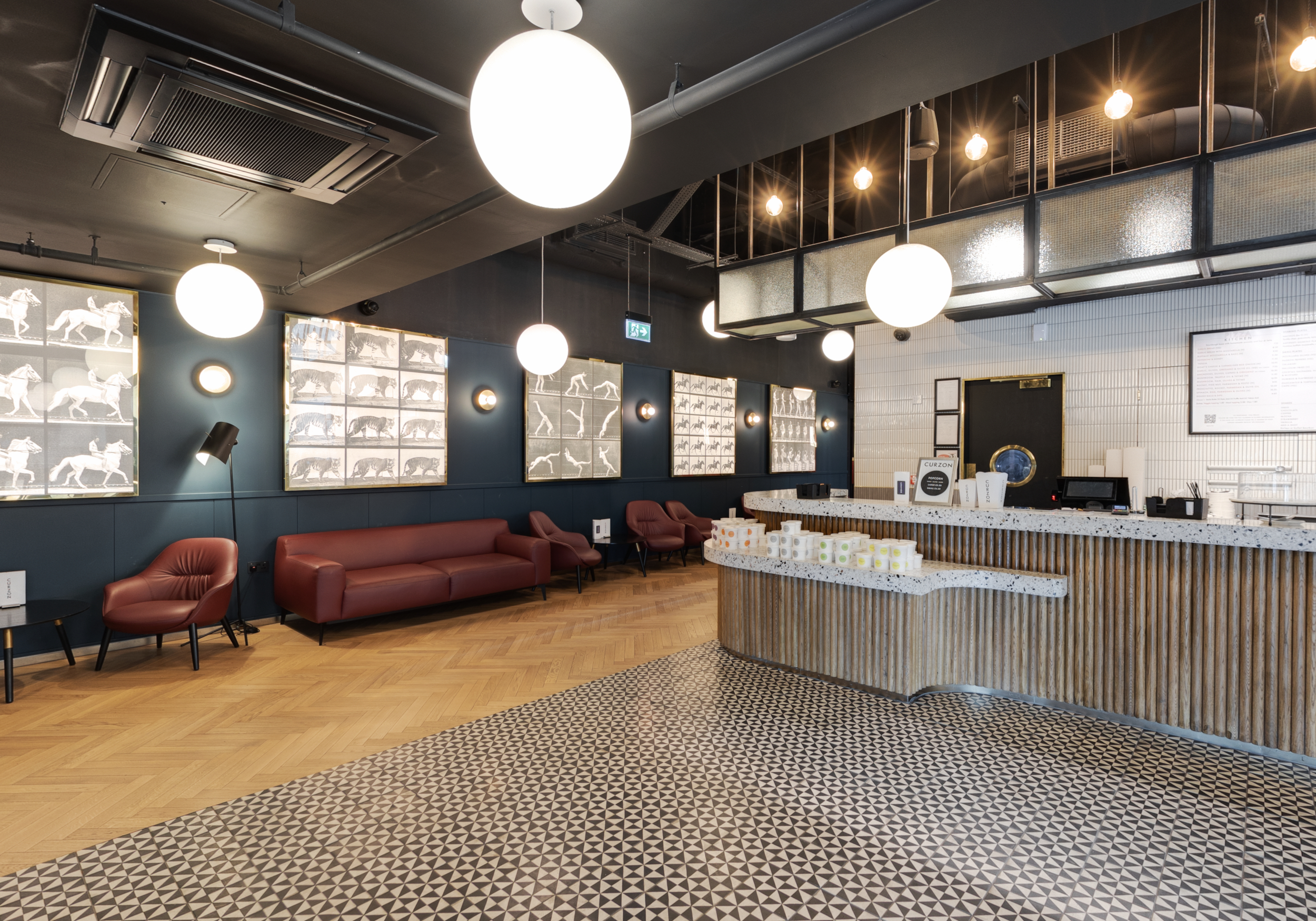 Curzon Kingston cinema lobby with modern decor, ideal for events and networking.