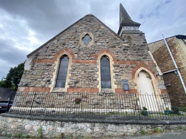 Ebenezer Chapel stone church, perfect for weddings and events, surrounded by greenery.