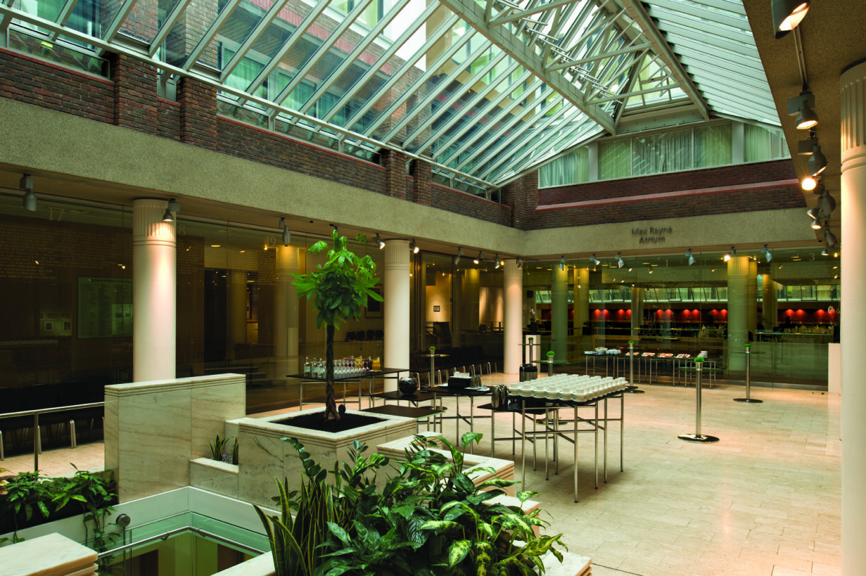 Max Rayne Atrium at 1 Wimpole Street, spacious venue for networking events and receptions.
