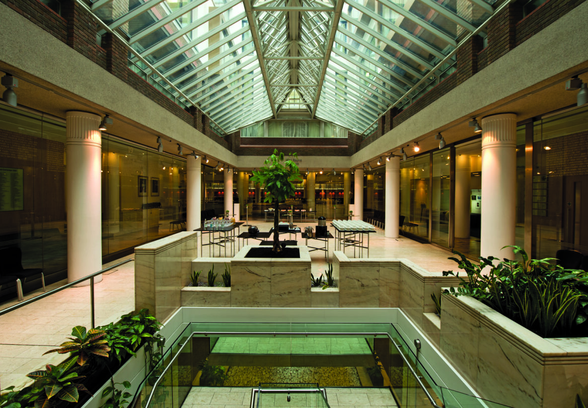 Max Rayne Atrium at 1 Wimpole Street, modern space for networking events and receptions.