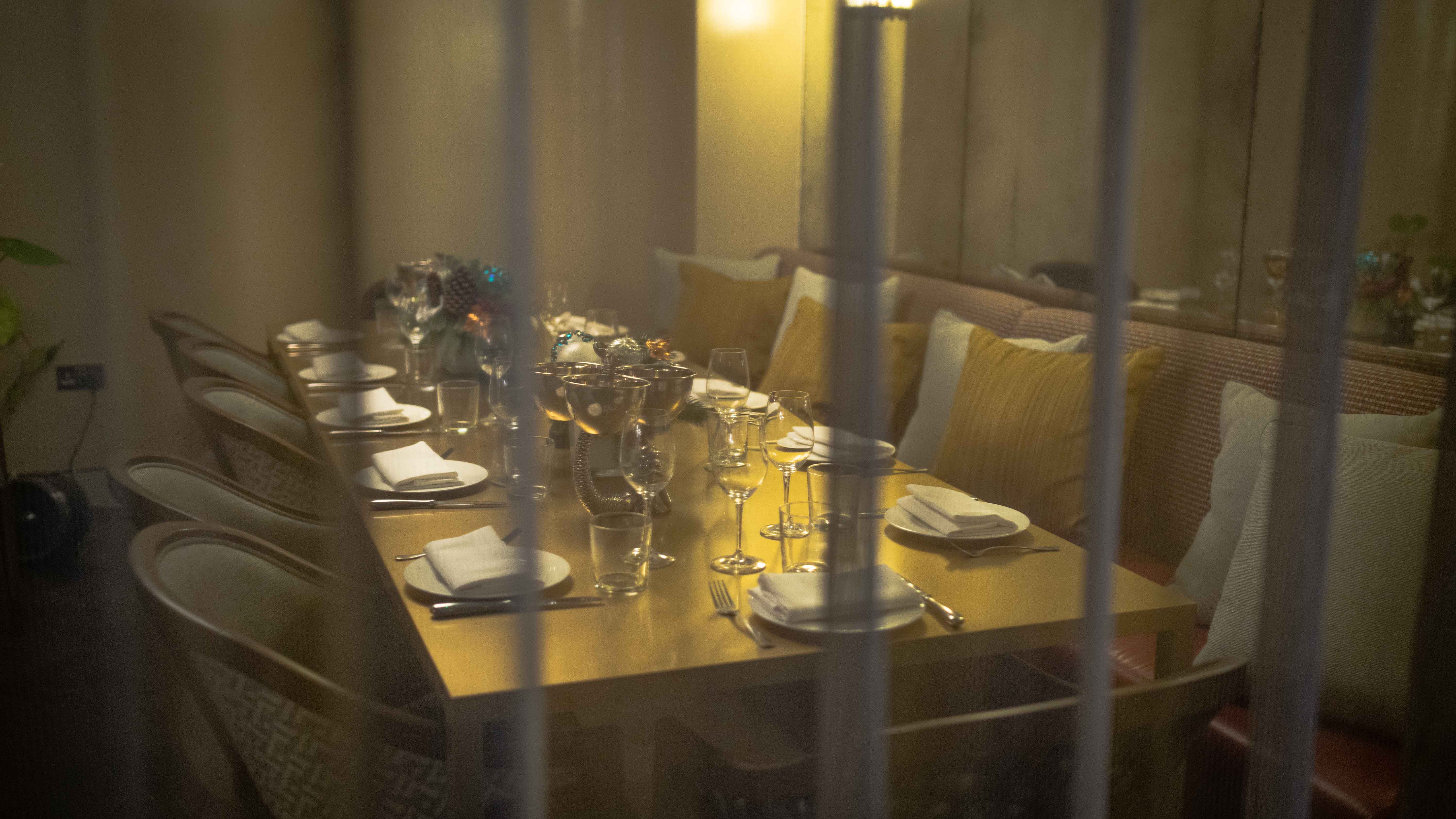 Elegant dining table setup at Casa Matilde for intimate gatherings and corporate dinners.