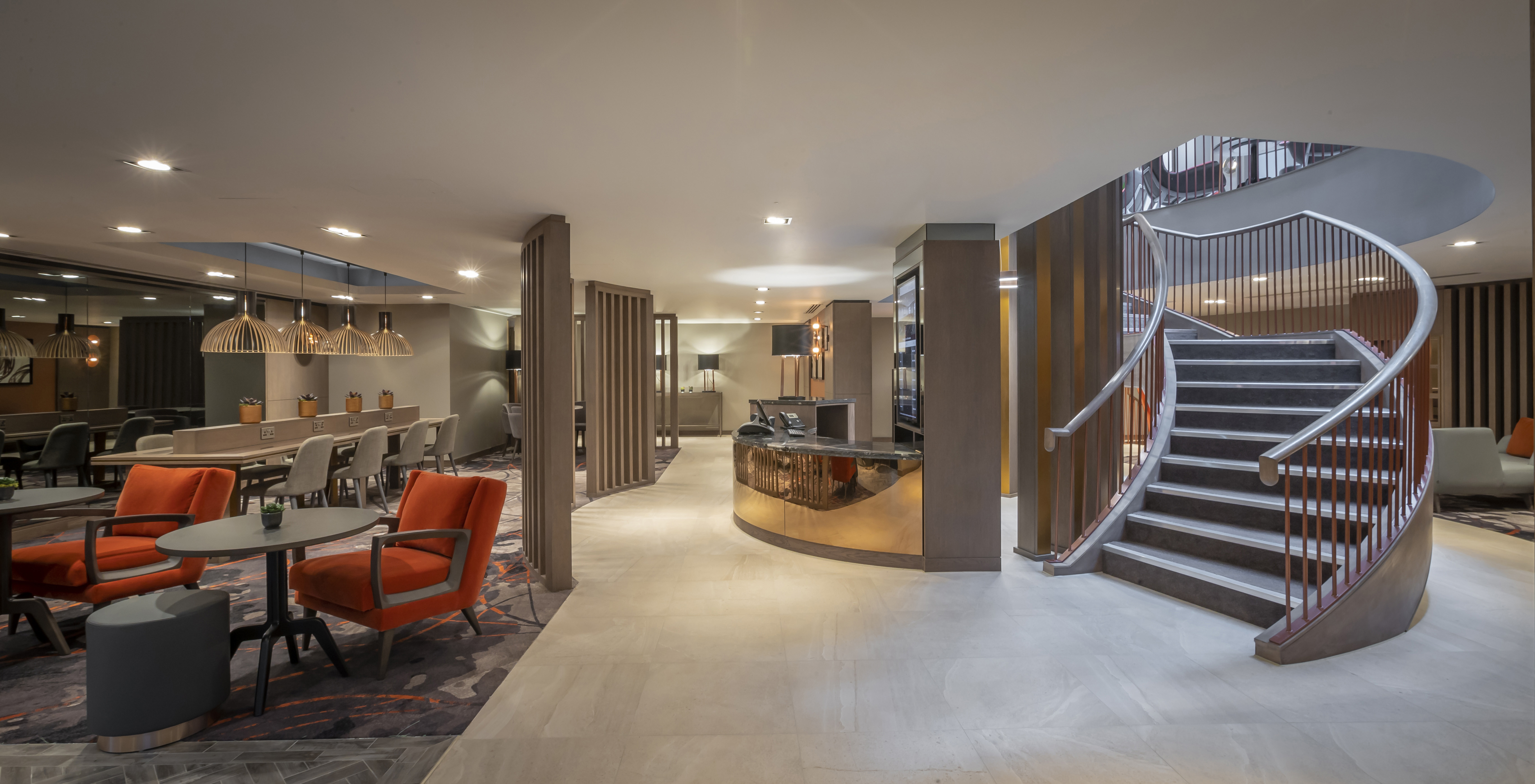 Modern lobby at Kolbus, Clayton Hotel Bristol City, ideal for meetings and events.