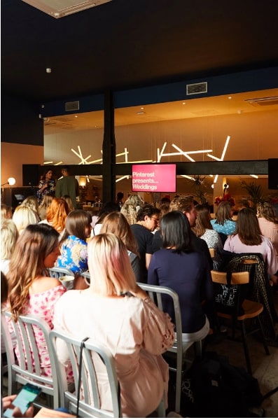 Bar + Kitchen event space at EartH, modern decor for a Pinterest wedding workshop.