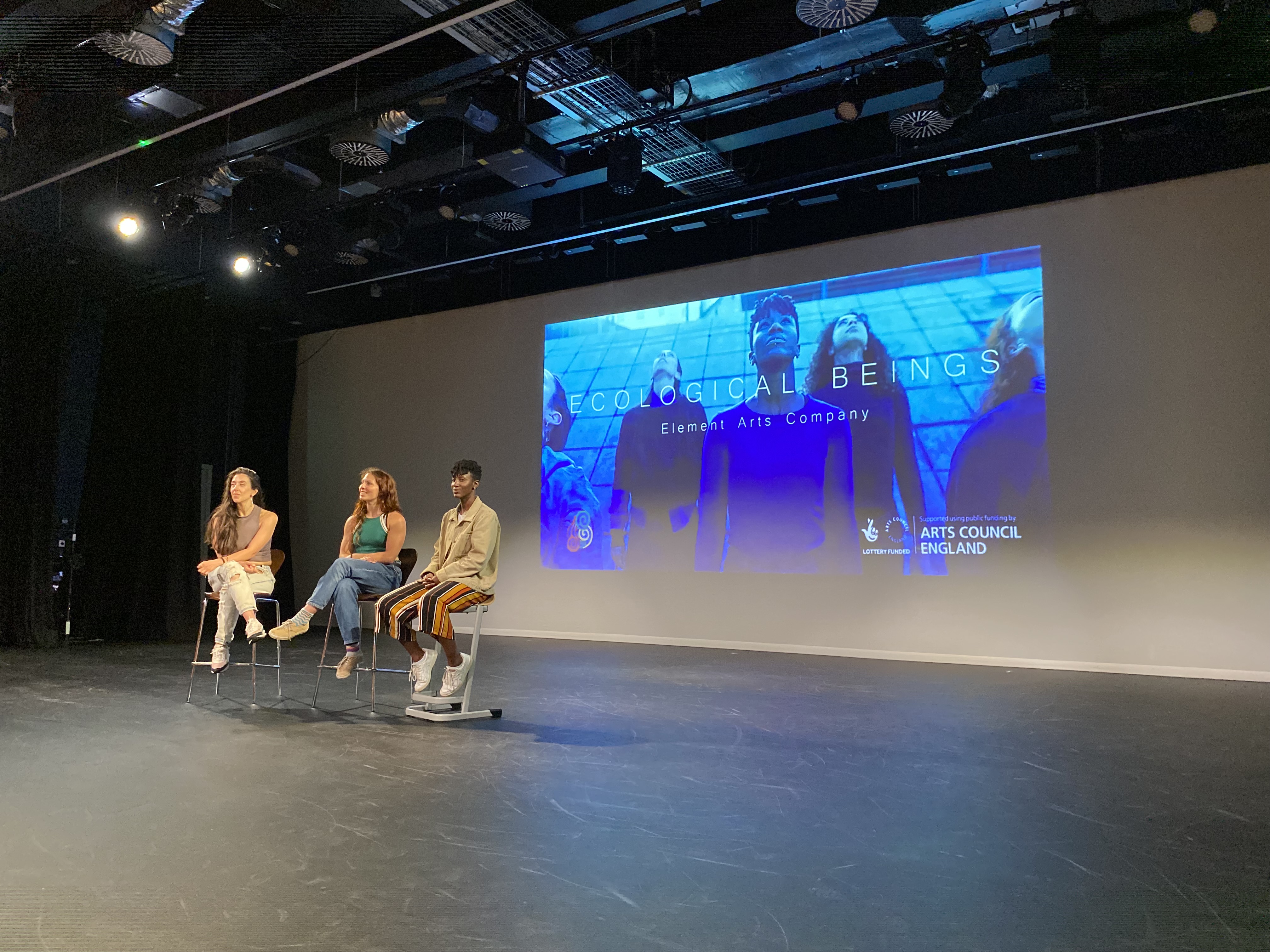 Panel discussion on ecology and arts at Aud Jebsen Studio Theatre, Royal Academy of Dance.