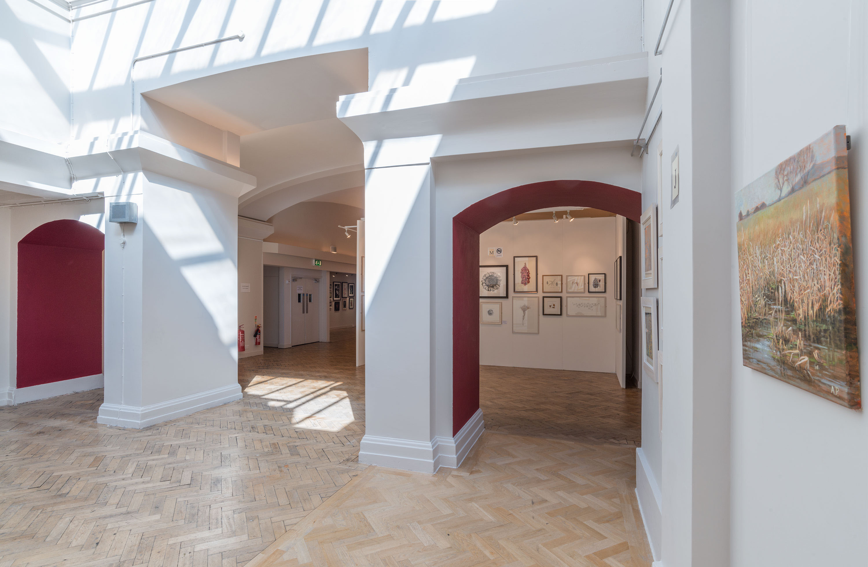 Aldersgate gallery in Central Hall Westminster, ideal for art exhibitions and networking events.