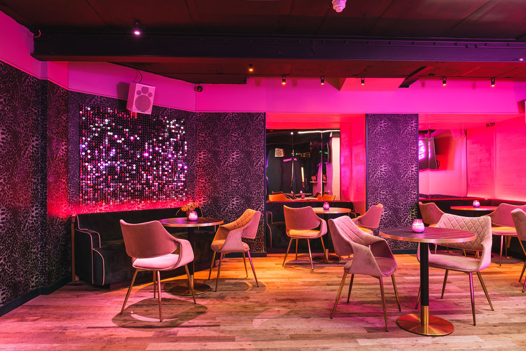 Stylish event space at The Glam Palace, ideal for cocktail receptions and networking.