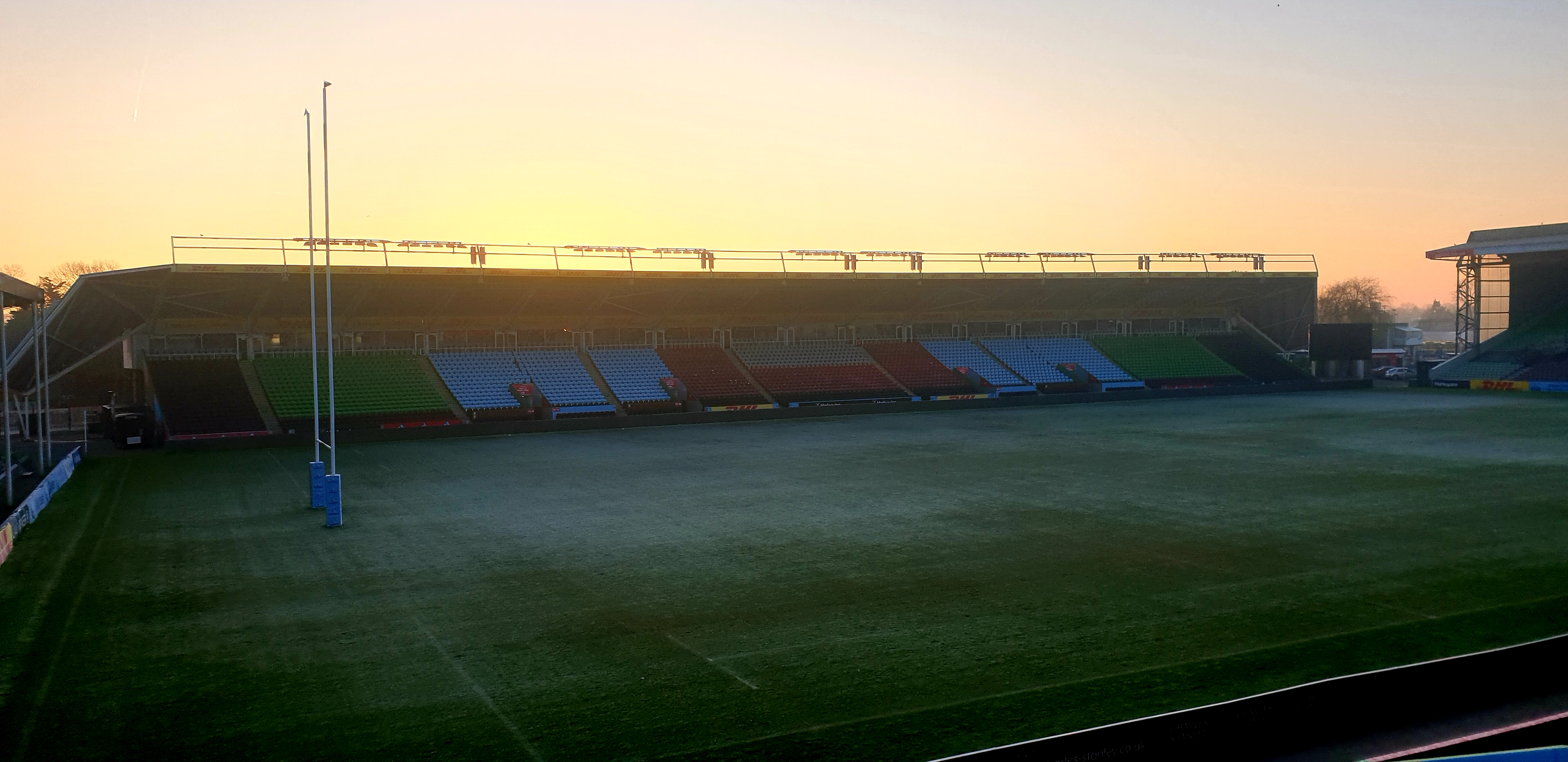 Outdoor sports field at Twickenham Stoop Stadium, ideal for corporate retreats and team-building.