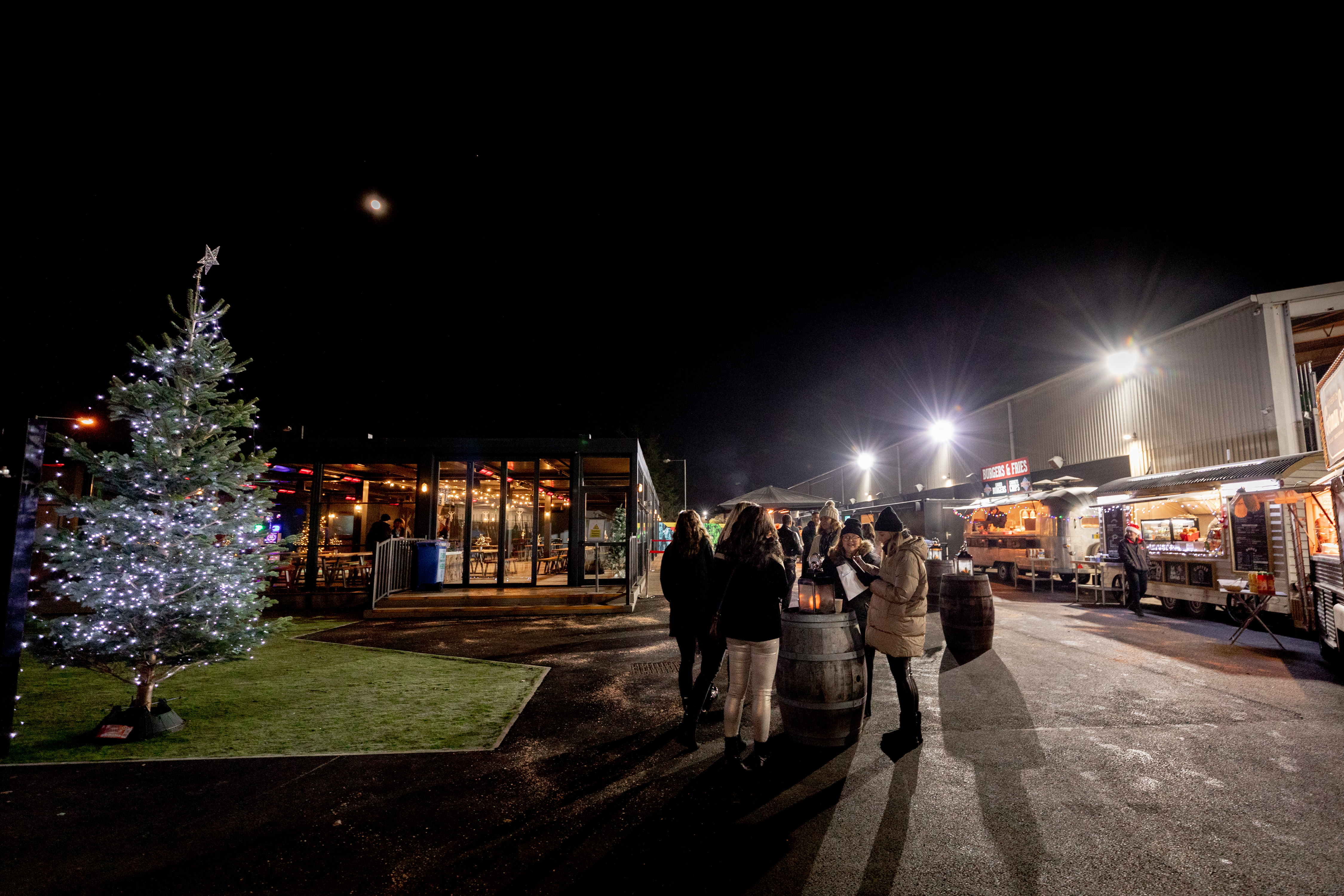 Vibrant outdoor event space at Twickenham Stoop Stadium, ideal for winter gatherings.