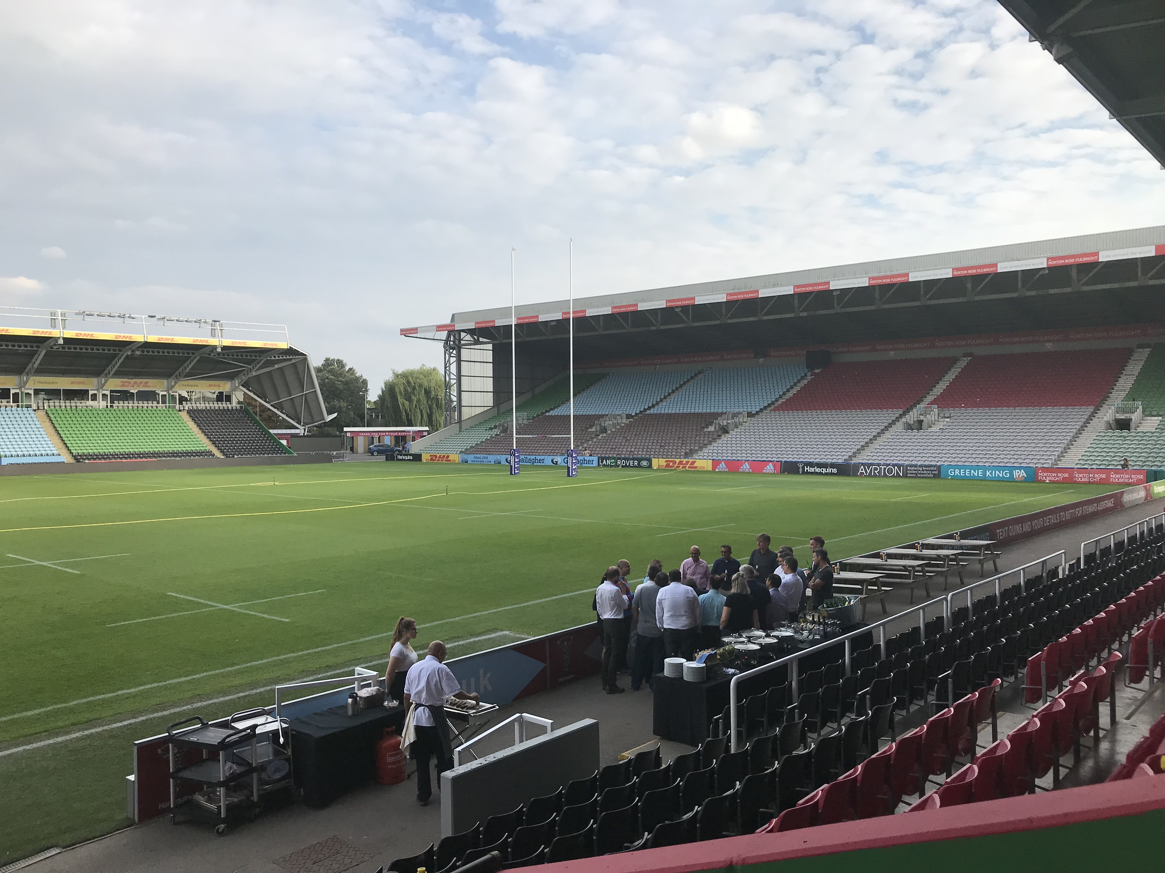 Outdoor event space at Twickenham Stoop Stadium, ideal for corporate gatherings and team-building.