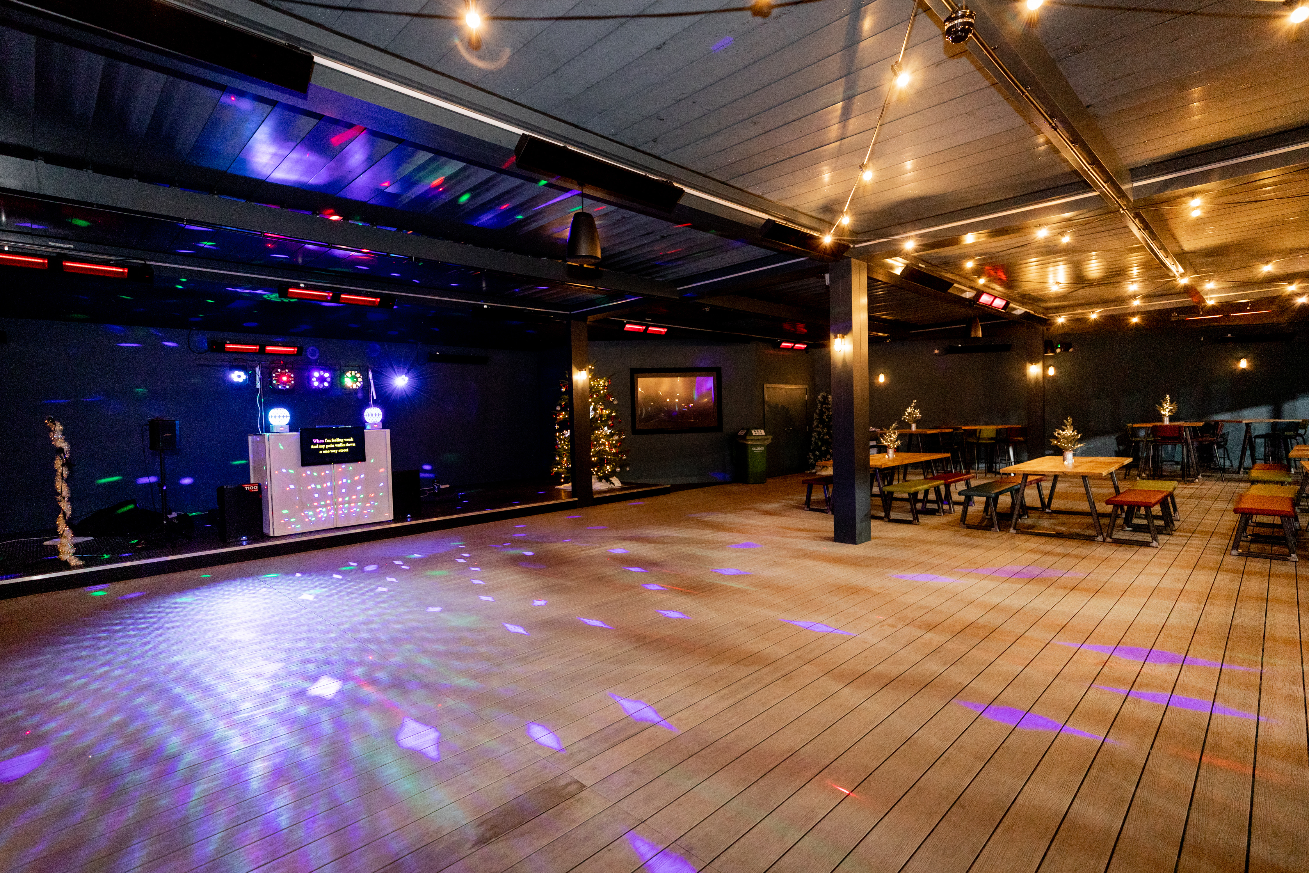 North Village at Twickenham Stoop: versatile event space with dance floor for gatherings.