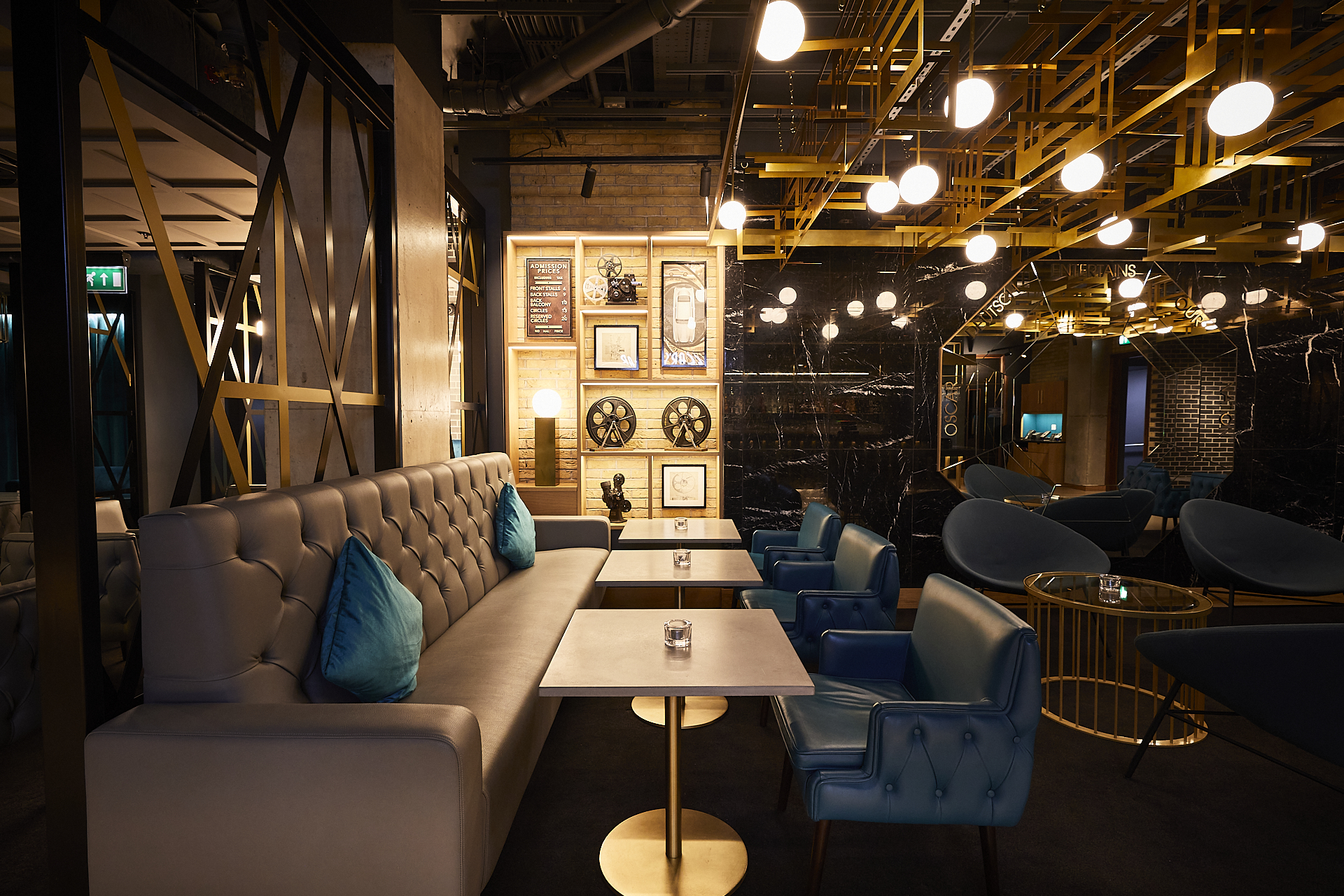 Stylish lounge at ODEON LUXE & DINE Islington, ideal for networking events and meetings.
