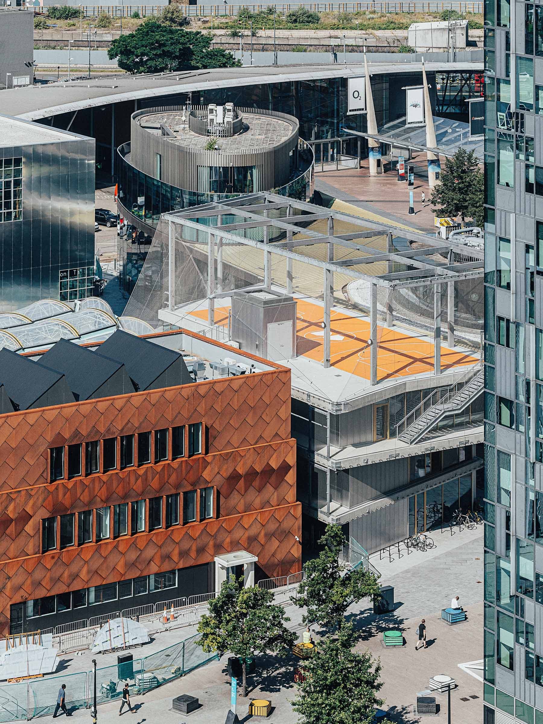 Modern transparent event space in Design District London for outdoor gatherings.
