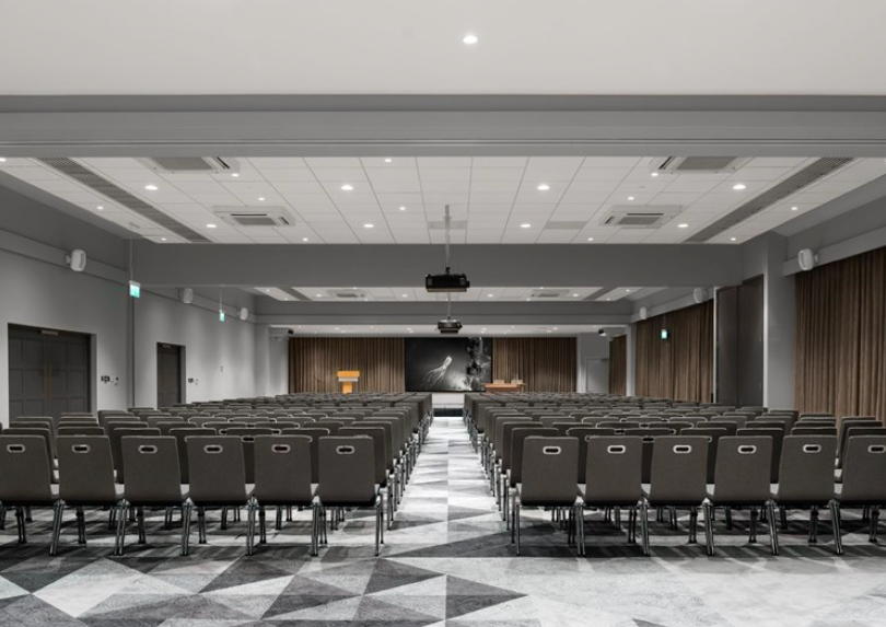 Conference room at Rosewood - Woodlands, Wyboston Lakes, ready for professional events.