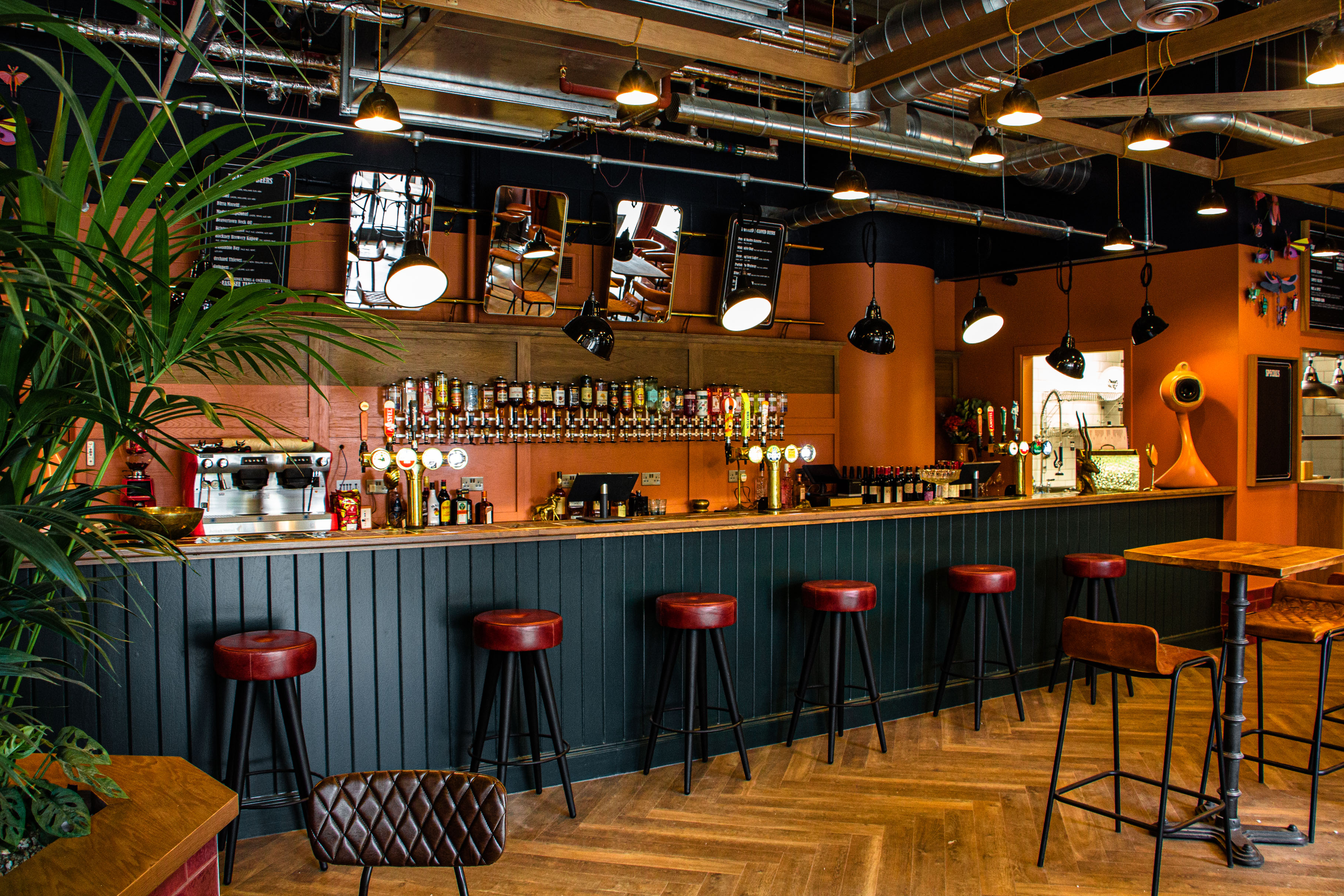 Modern bar setup at Outpost Venue, ideal for networking events and casual meetings.