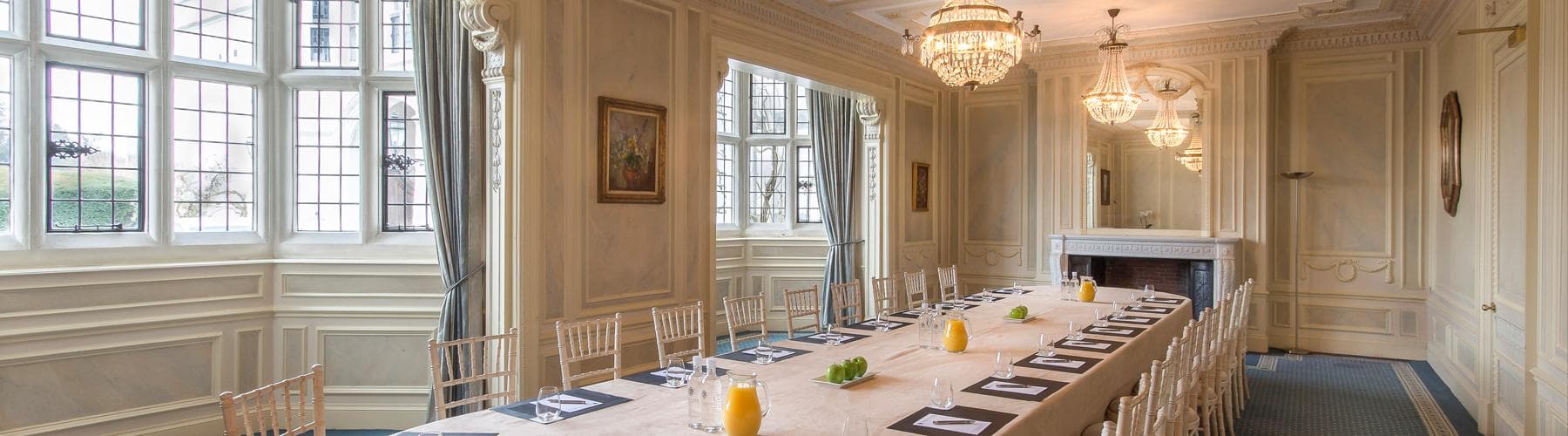 Danesfield Suite meeting room with elegant decor for corporate events and presentations.